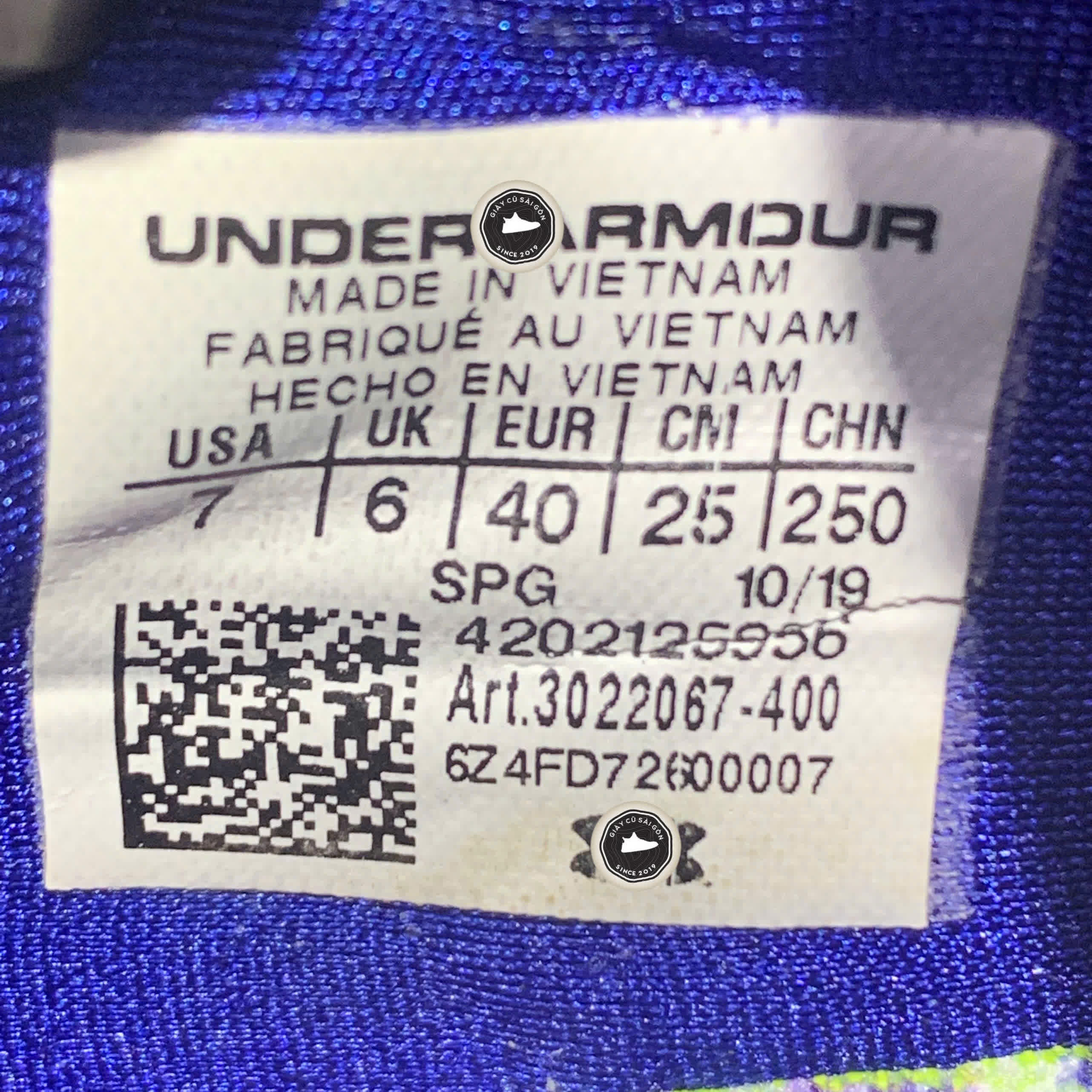 UNDER ARMOUR HARPER 4 TURF 'ROYAL' 3022067-400 SIZE 40 GIÀY 2HAND CHÍNH HÃNG