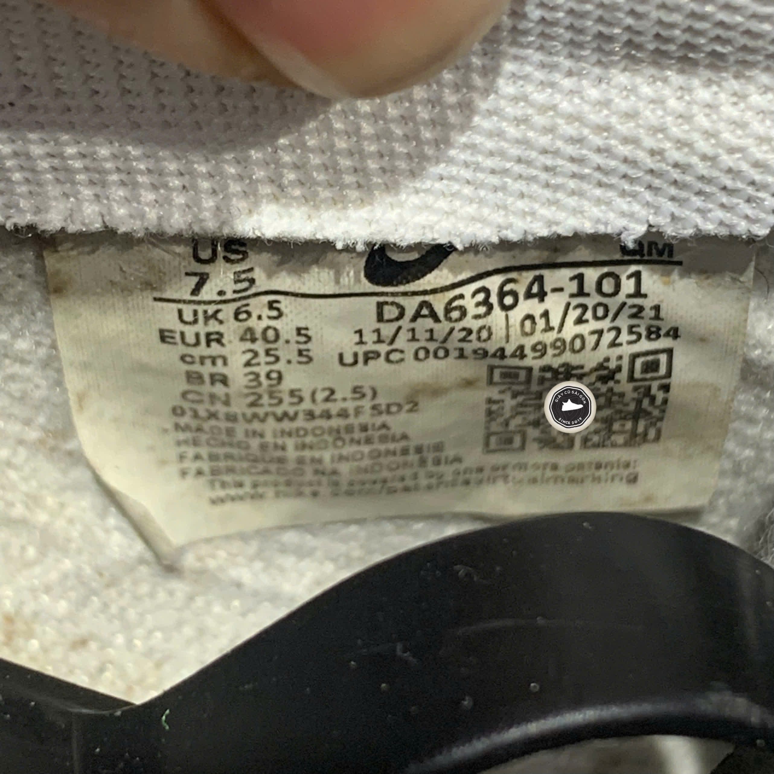 NIKE BLAZER LOW '77 VINTAGE WHITE BLACK' - DA6364-101 - GIÀY 2HAND CHÍNH HÃNG
