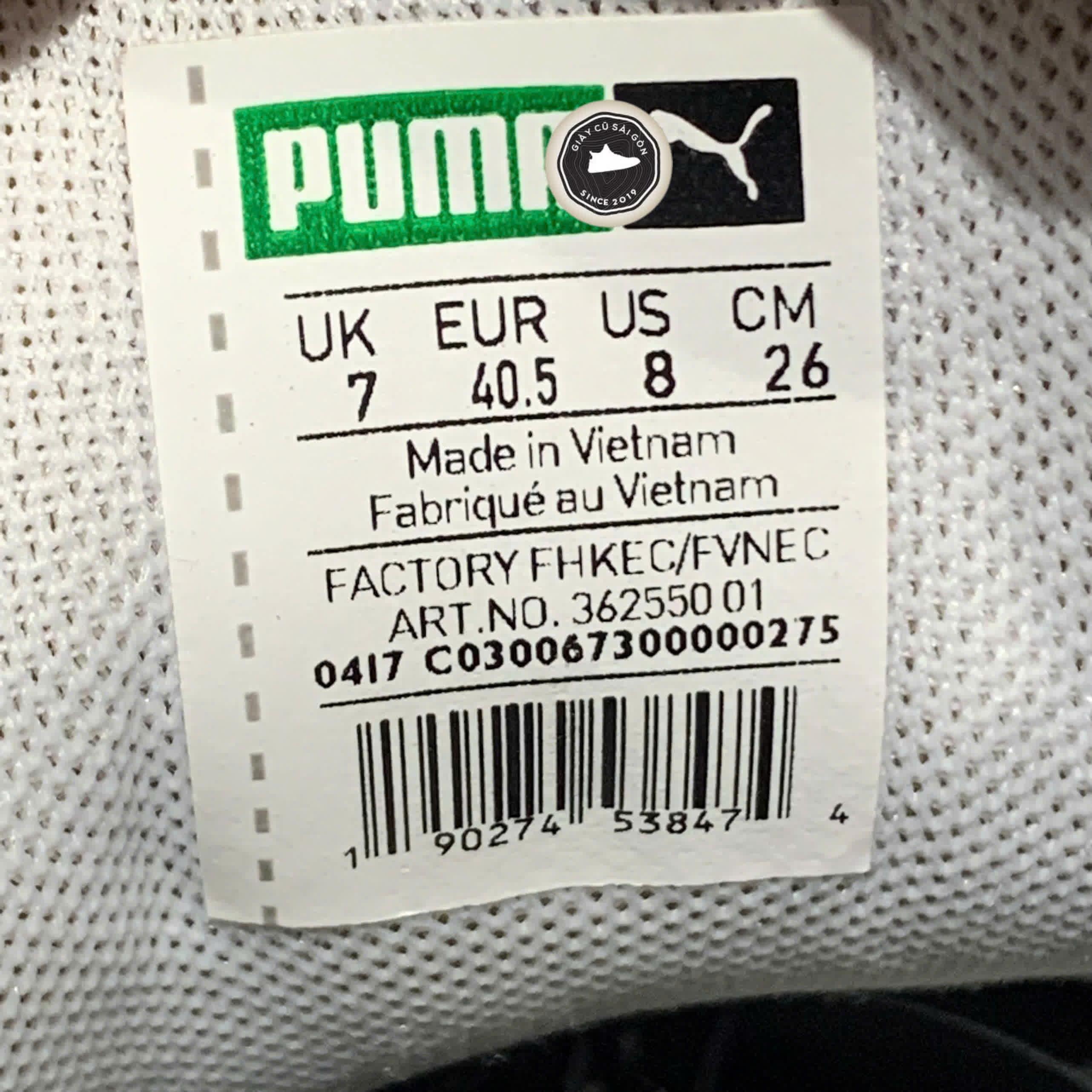 PUMA BASKET CLASSIC BADGE 'WHITE BLACK' – 362550 01 – GIÀY 2HAND CHÍNH HÃNG
