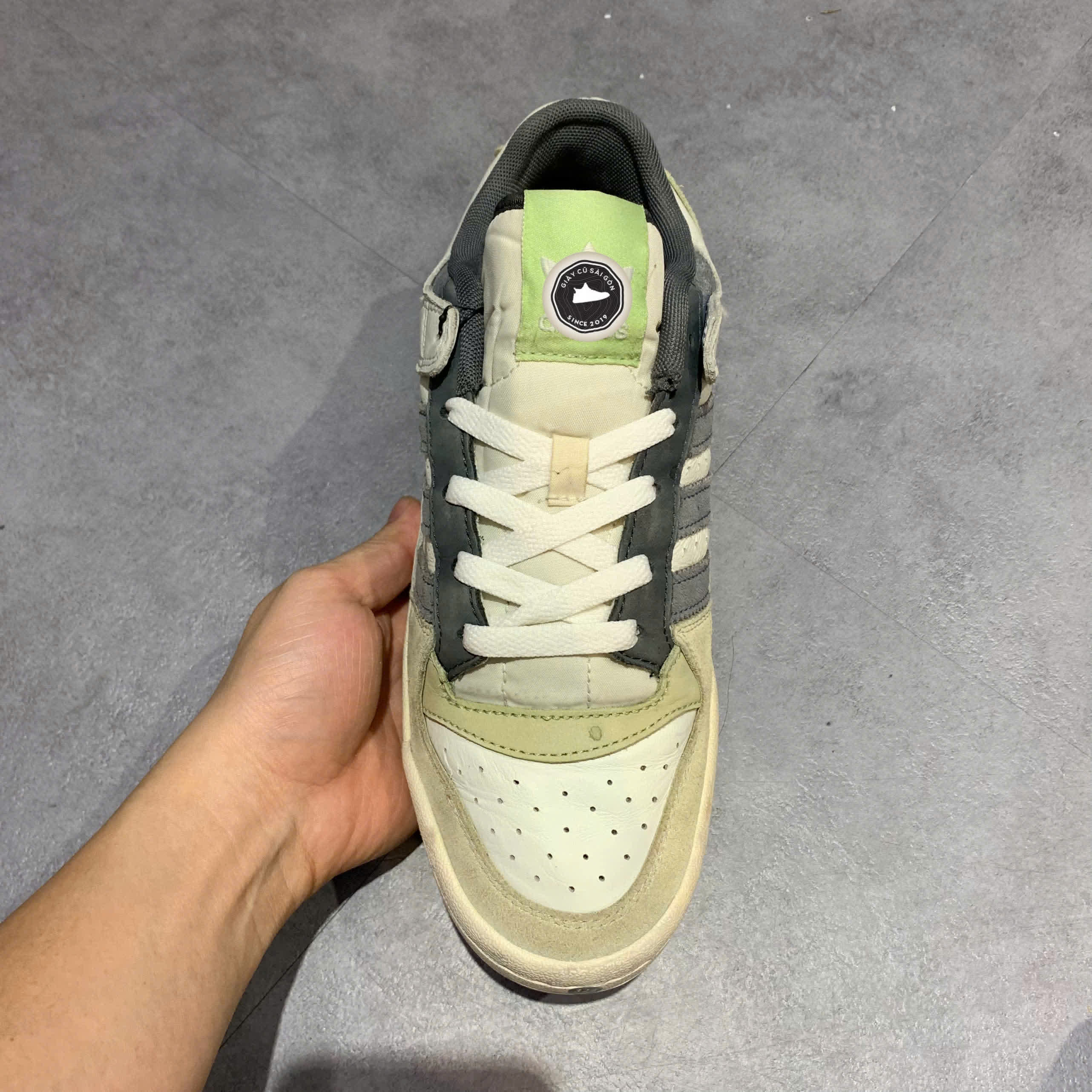 ADIDAS ORIGINALS FORUM LOW WHITE GREEN GREY SHOES – GIÀY 2HAND