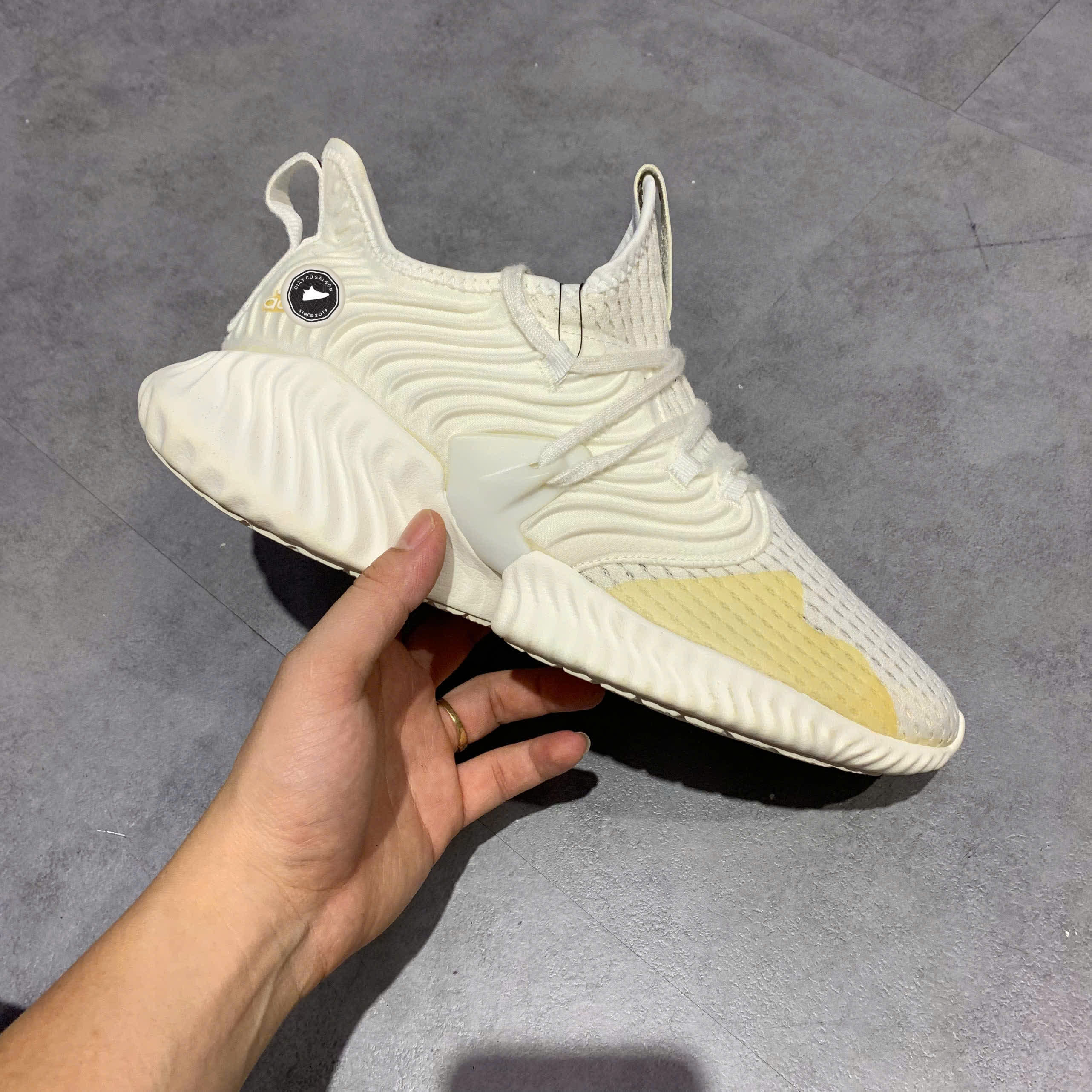 ADIDAS ALPHABOUNCE INSTINCT CC U 'FOOTWEAR WHITE' EF8260 SIZE 43 1/3 GIÀY 2HAND CHÍNH HÃNG