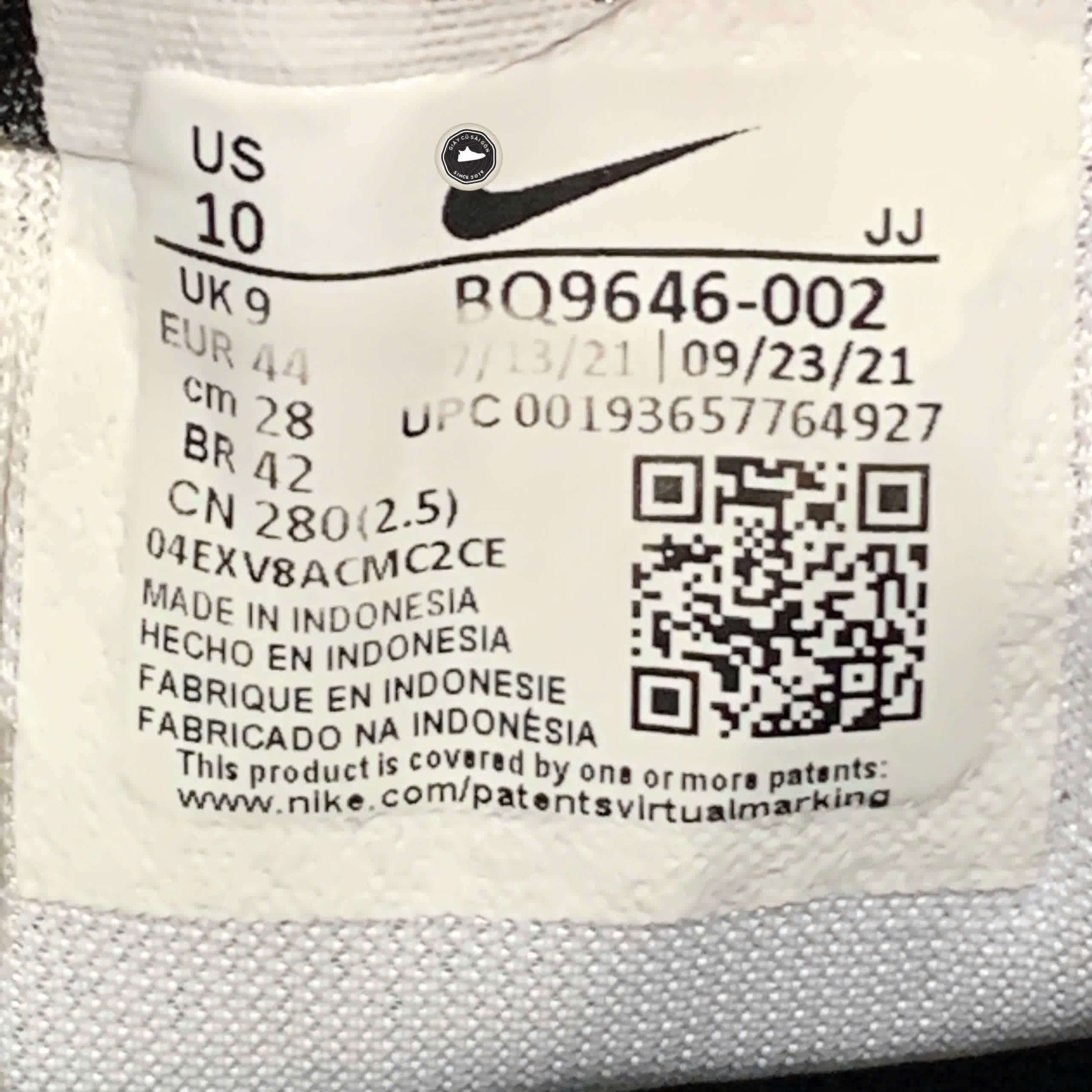 NIKE AIR ZOOM PEGASUS 37 'BLACK WHITE' BQ9646-002 – SIZE 44 – GIÀY 2HAND CHÍNH HÃNG