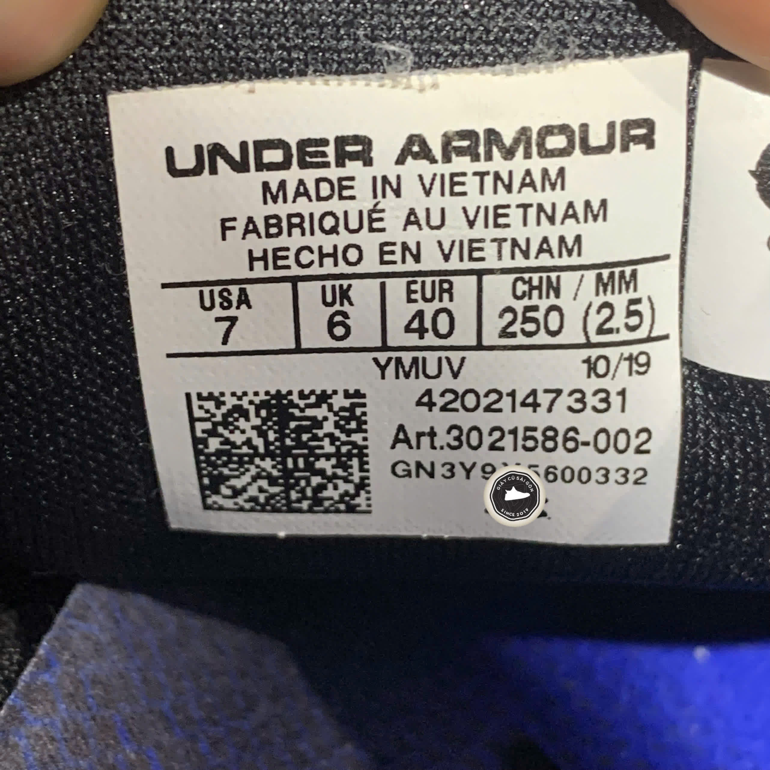 UNDER ARMOUR HOVR SONIC 2 'BLACK' 3021586-002 SIZE 40 – GIÀY 2HAND CHÍNH HÃNG