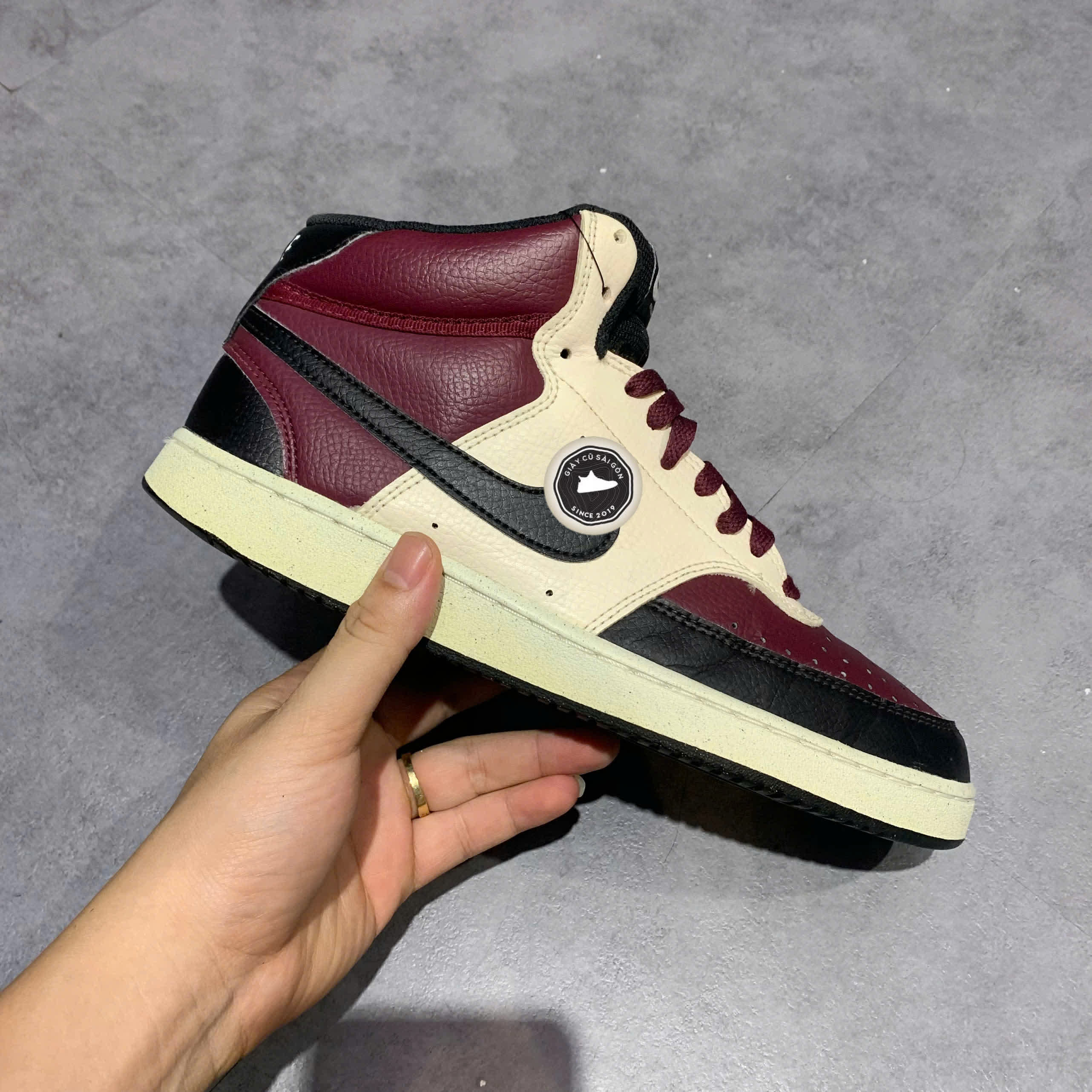 NIKE COURT VISION MID NEXT NATURE 'DARK BEETROOT' DN3577-600 SIZE 42 – GIÀY 2HAND CHÍNH HÃNG