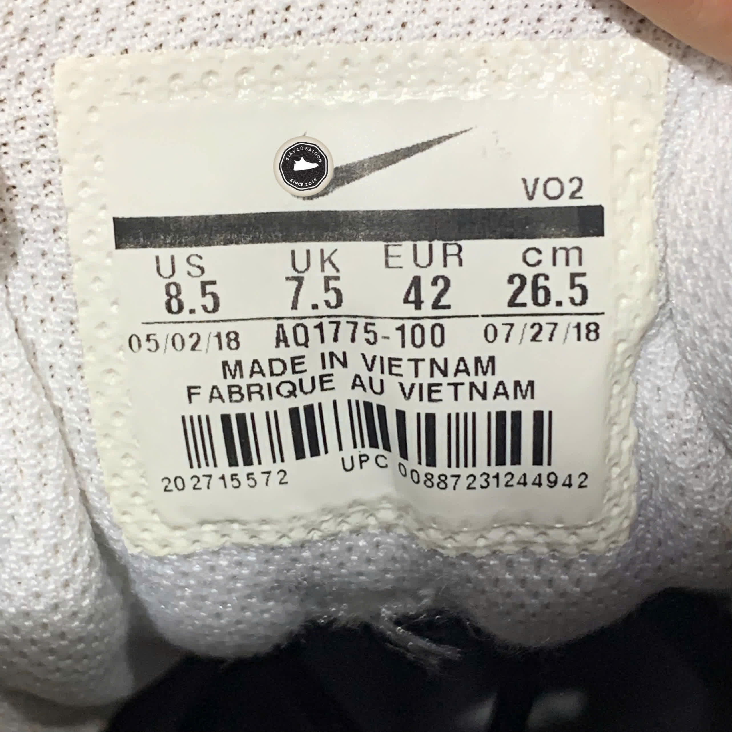 NIKE EBERNON LOW 'TRIPLE WHITE' AQ1775-100 SIZE 42 – GIÀY 2HAND CHÍNH HÃNG