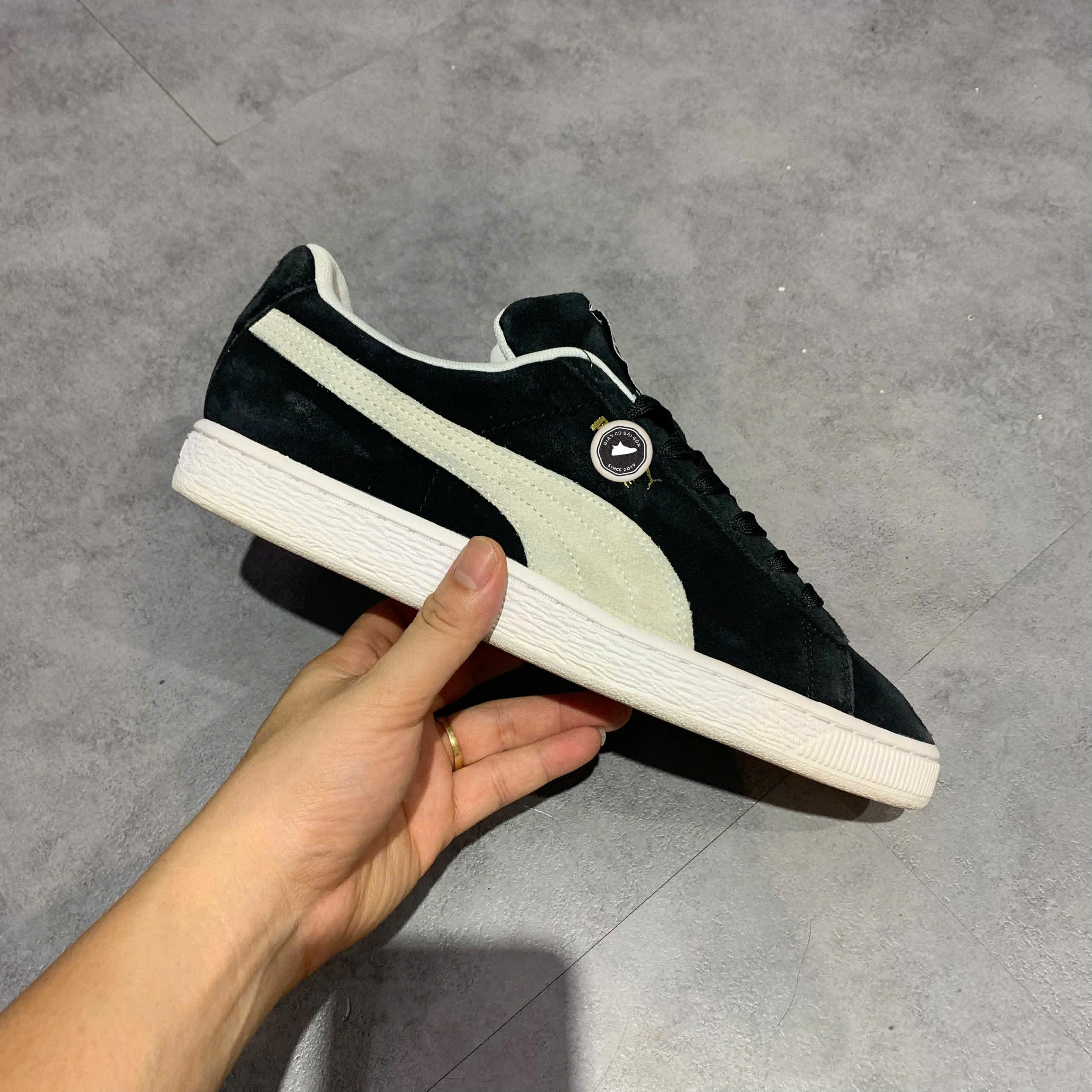 👟 PUMA SUEDE CLASSIC ECO ‘BLACK WHITE’ 352634-03 – SIZE 42.5 – GIÀY 2HAND CHÍNH HÃNG