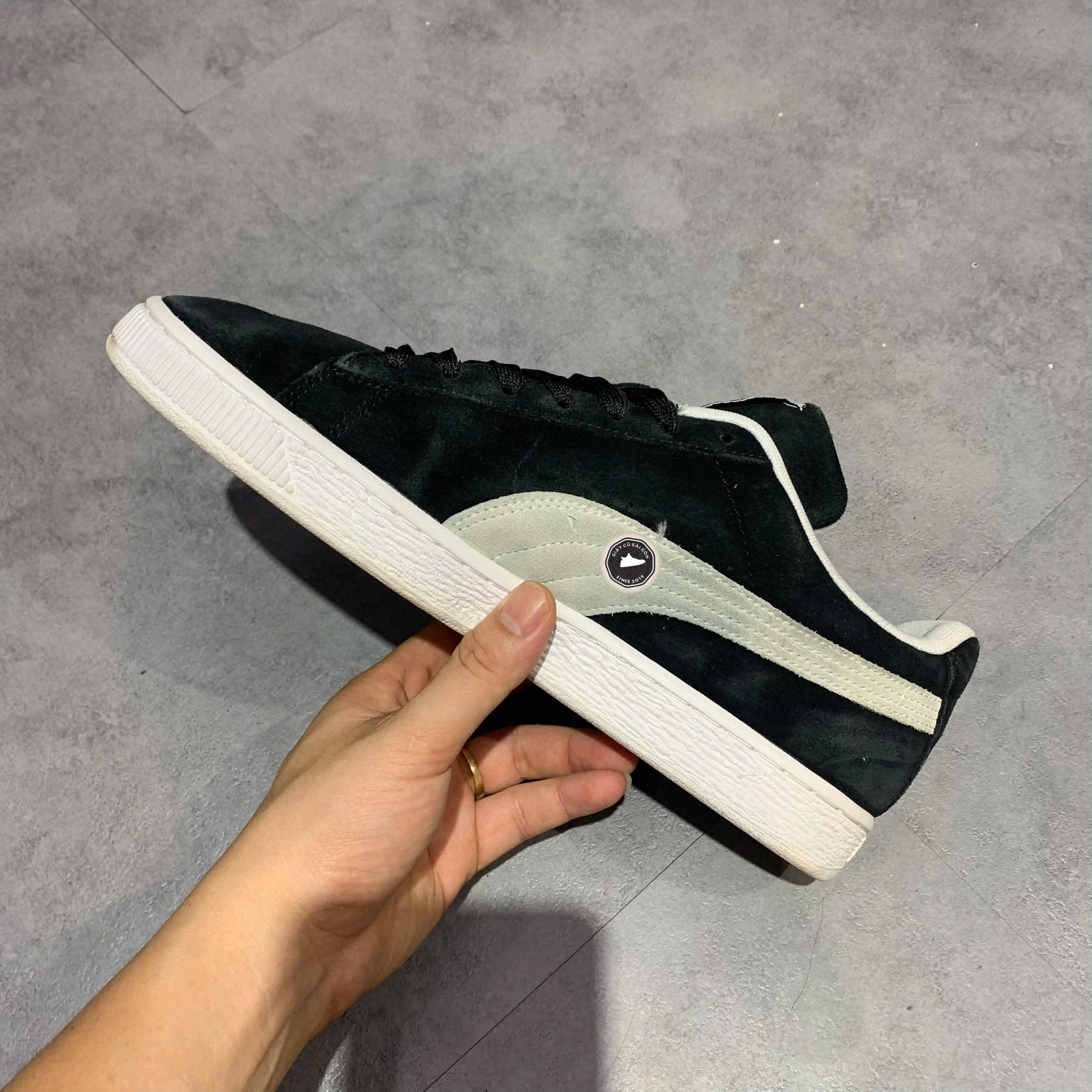 👟 PUMA SUEDE CLASSIC ECO ‘BLACK WHITE’ 352634-03 – SIZE 42.5 – GIÀY 2HAND CHÍNH HÃNG