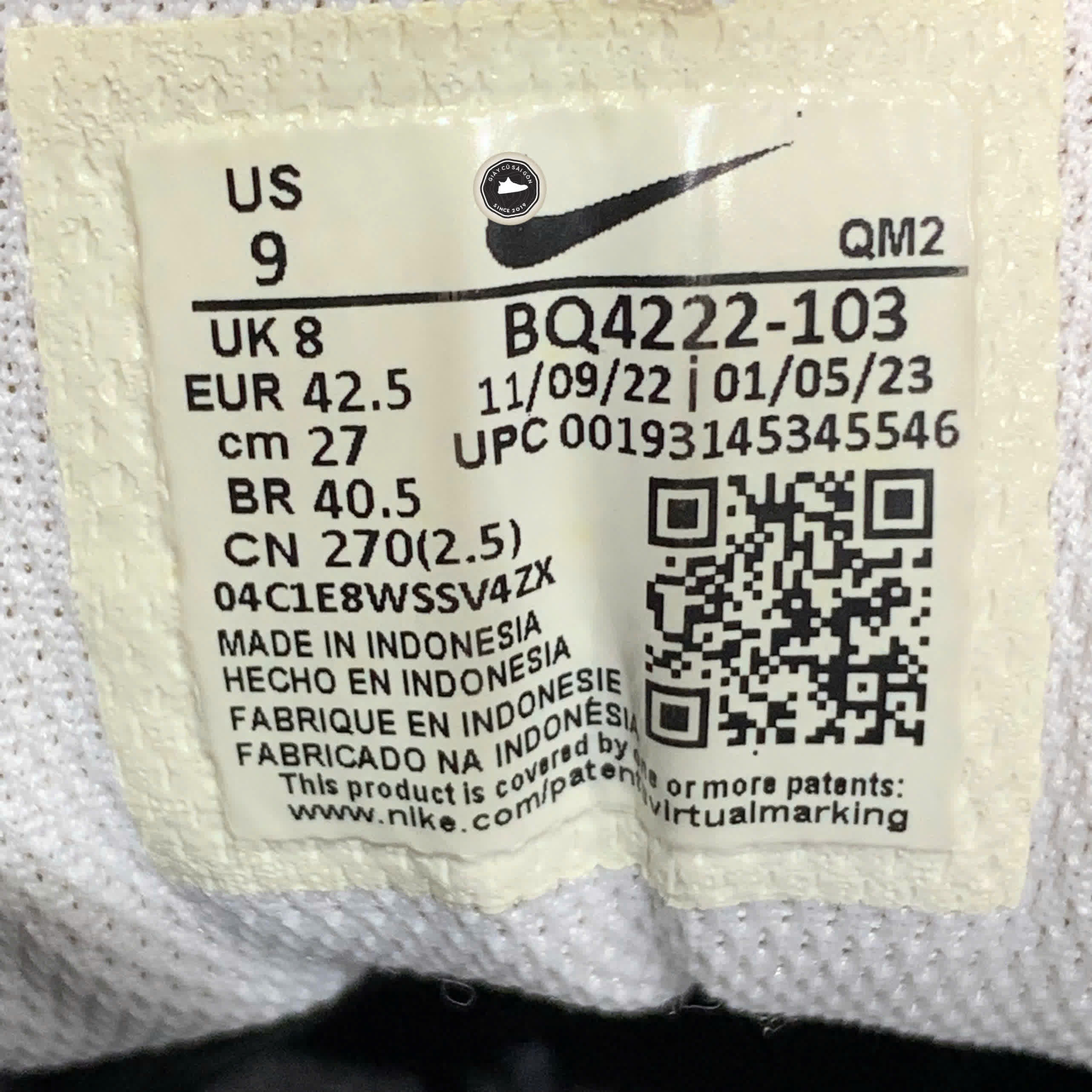 NIKE COURT ROYALE AC 'WHITE BLACK' BQ4222-103 SIZE 42.5 – GIÀY 2HAND CHÍNH HÃNG