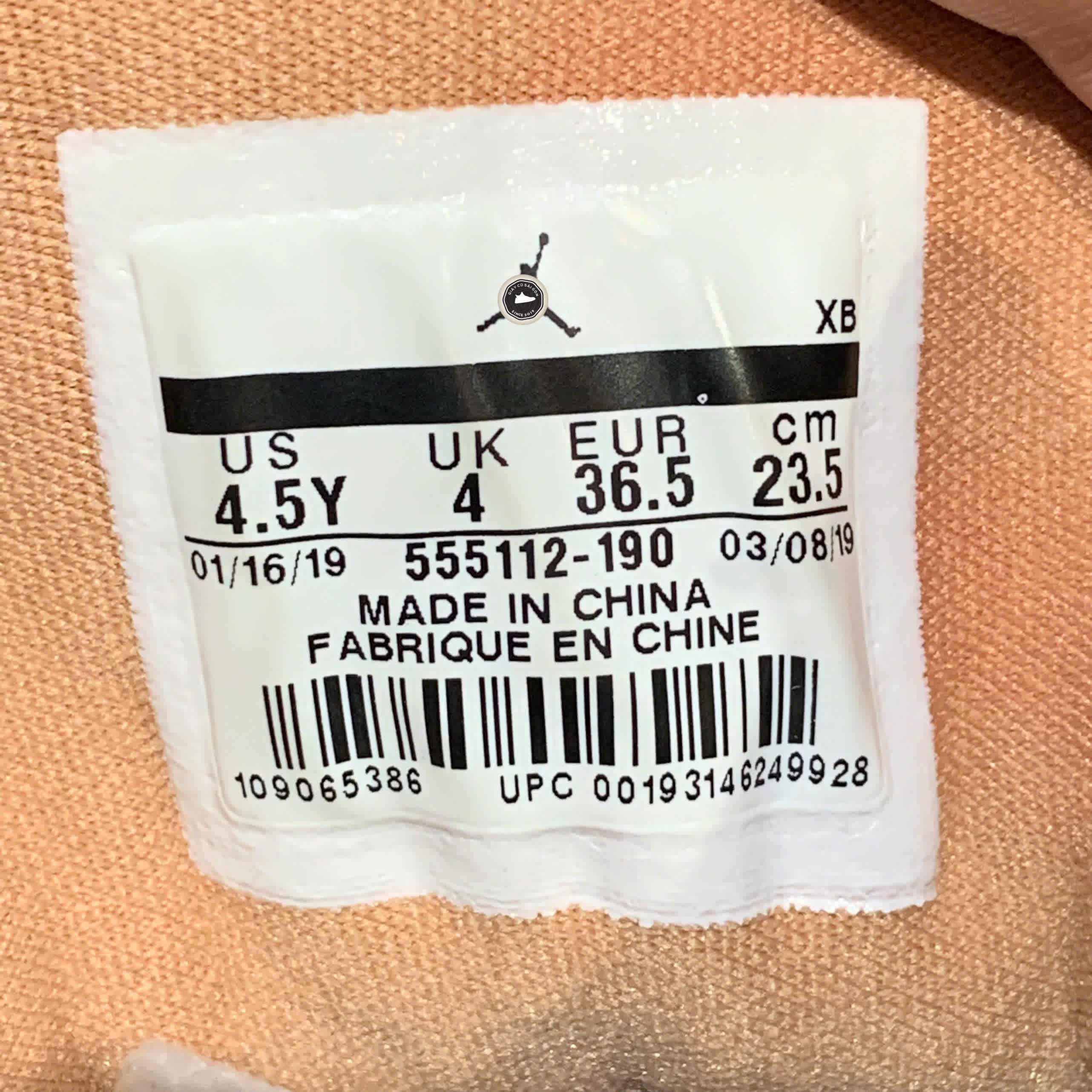 AIR JORDAN 1 MID GS 'WHITE ROSE GOLD' 555112-190 SIZE 36.5 GIÀY 2HAND CHÍNH HÃNG