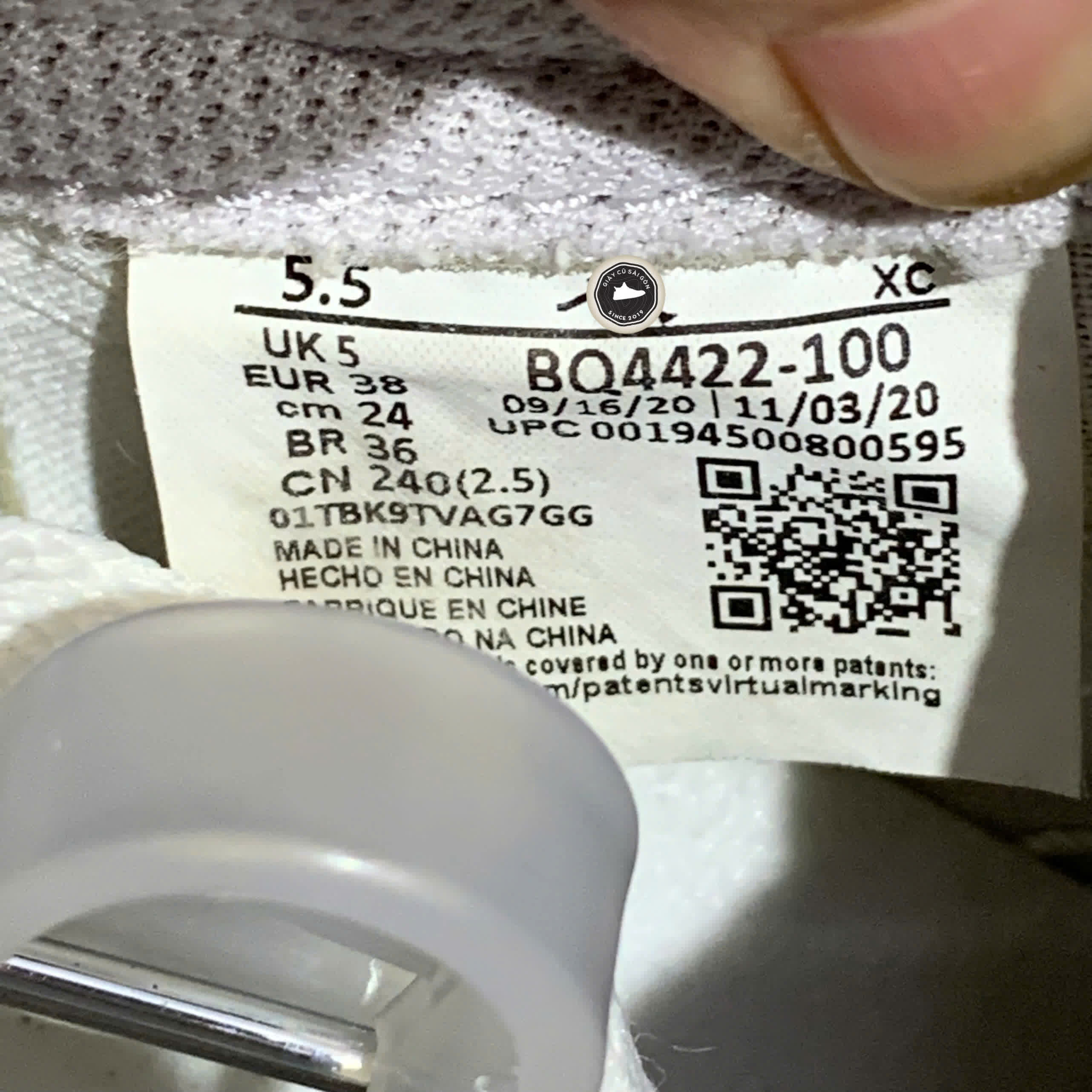 NIKE AIR JORDAN 1 RETRO HIGH ’85 OG NEUTRAL GREY - BQ4422 100 SIZE 38 GIÀY 2HAND CHÍNH HÃNG