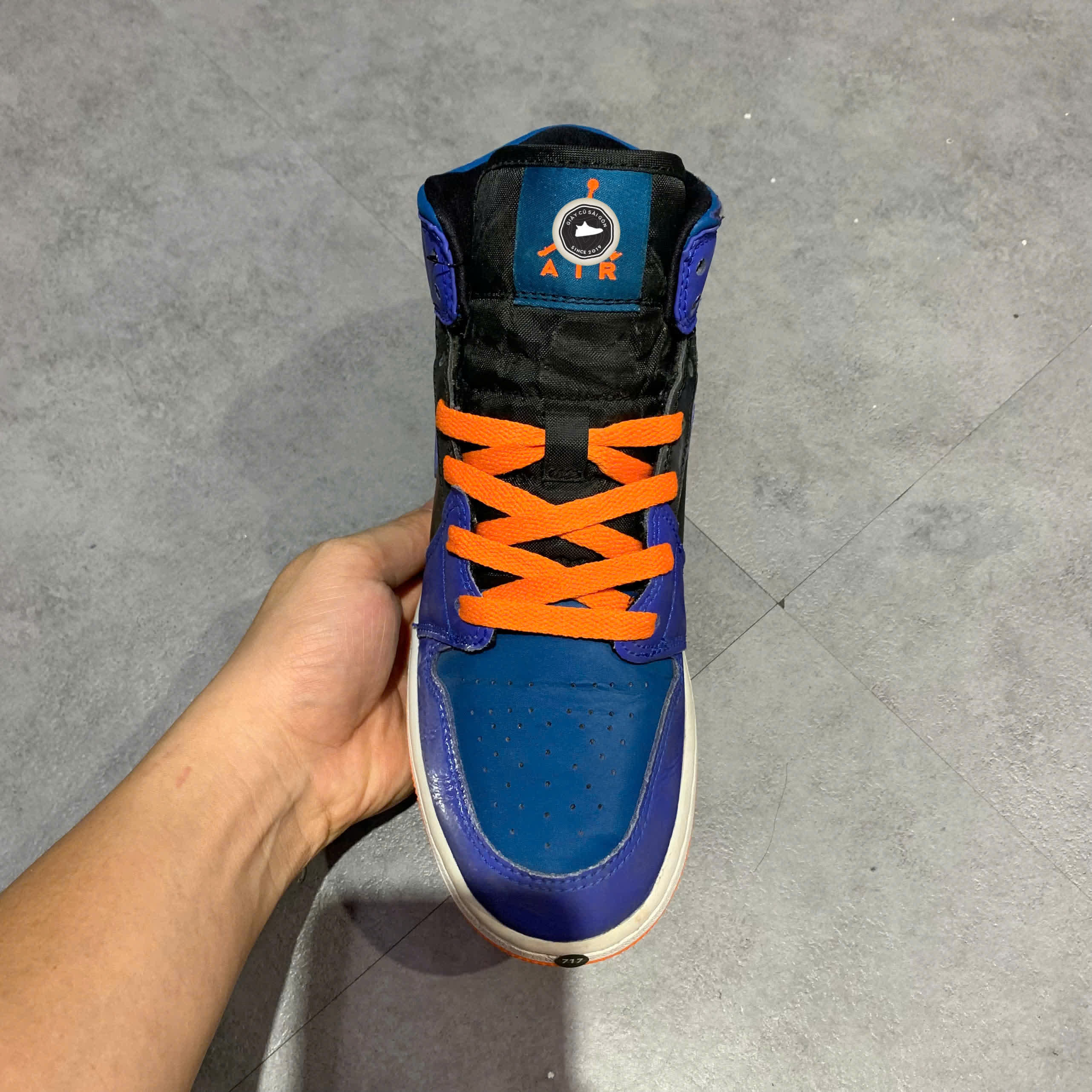 NIKE AIR JORDAN 1 MID GS RACER BLUE - 554725 440 SIZE 38.5 GIÀY 2HAND CHÍNH HÃNG