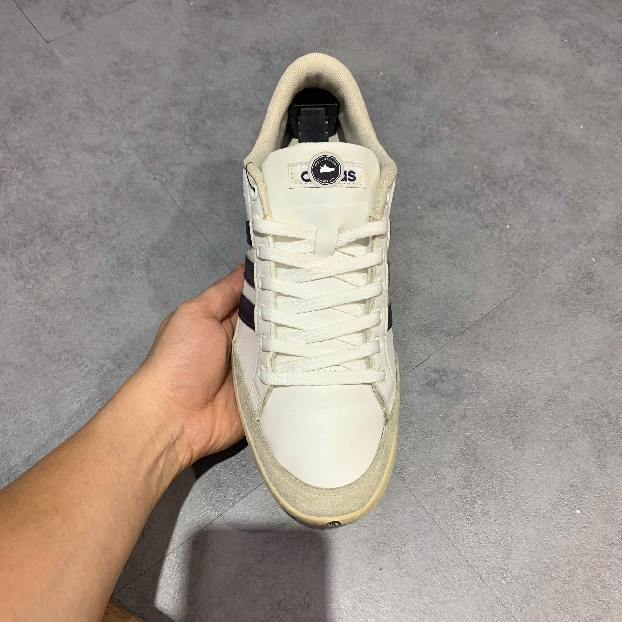 ADIDAS CAFLAIRE 'WHITE GREY BLACK' EE7599 SIZE 42 2/3 GIÀY 2HAND CHÍNH HÃNG