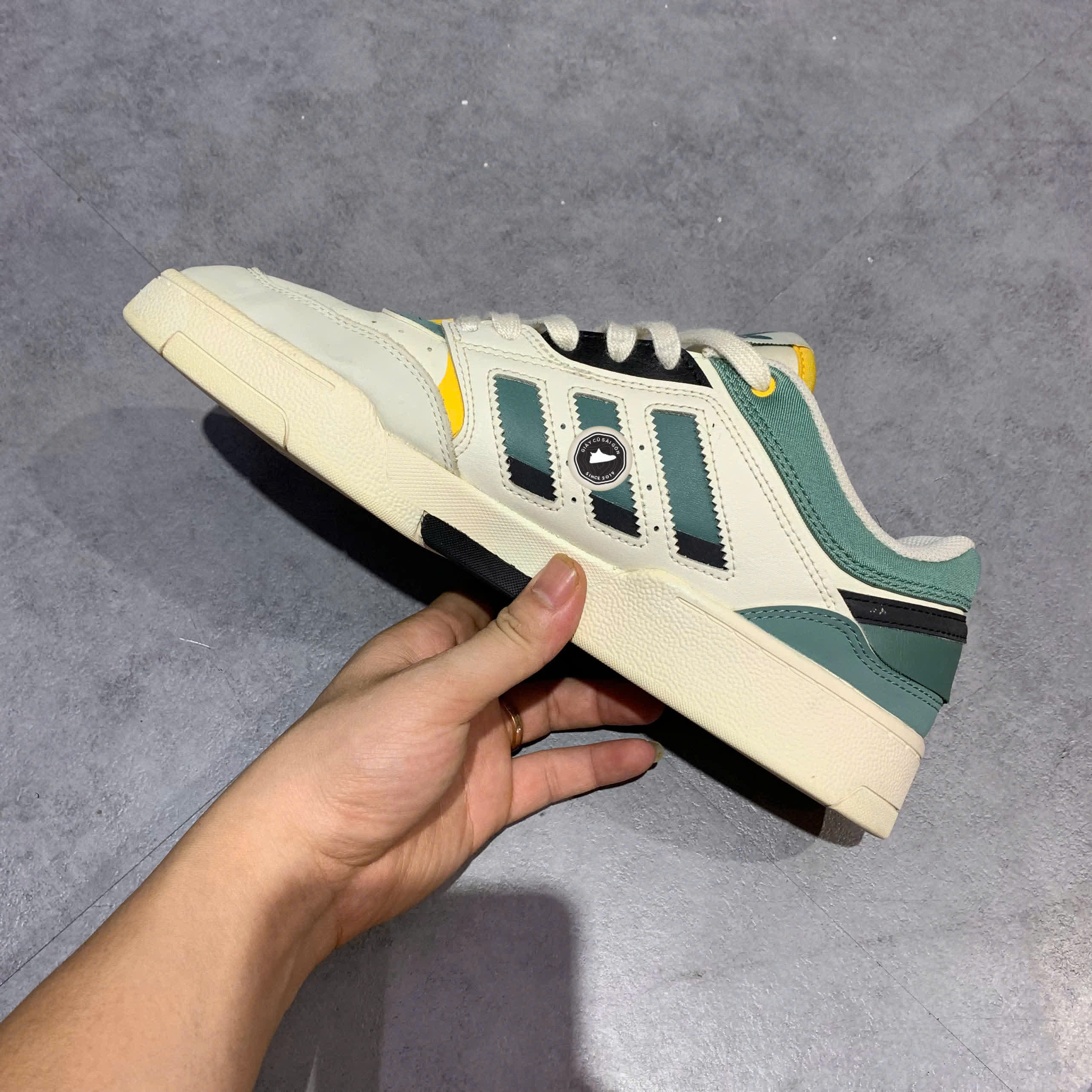 ADIDAS DROP STEP LOW 'WHITE TECH EMERALD' GW9735 SIZE 43 1/3 GIÀY 2HAND