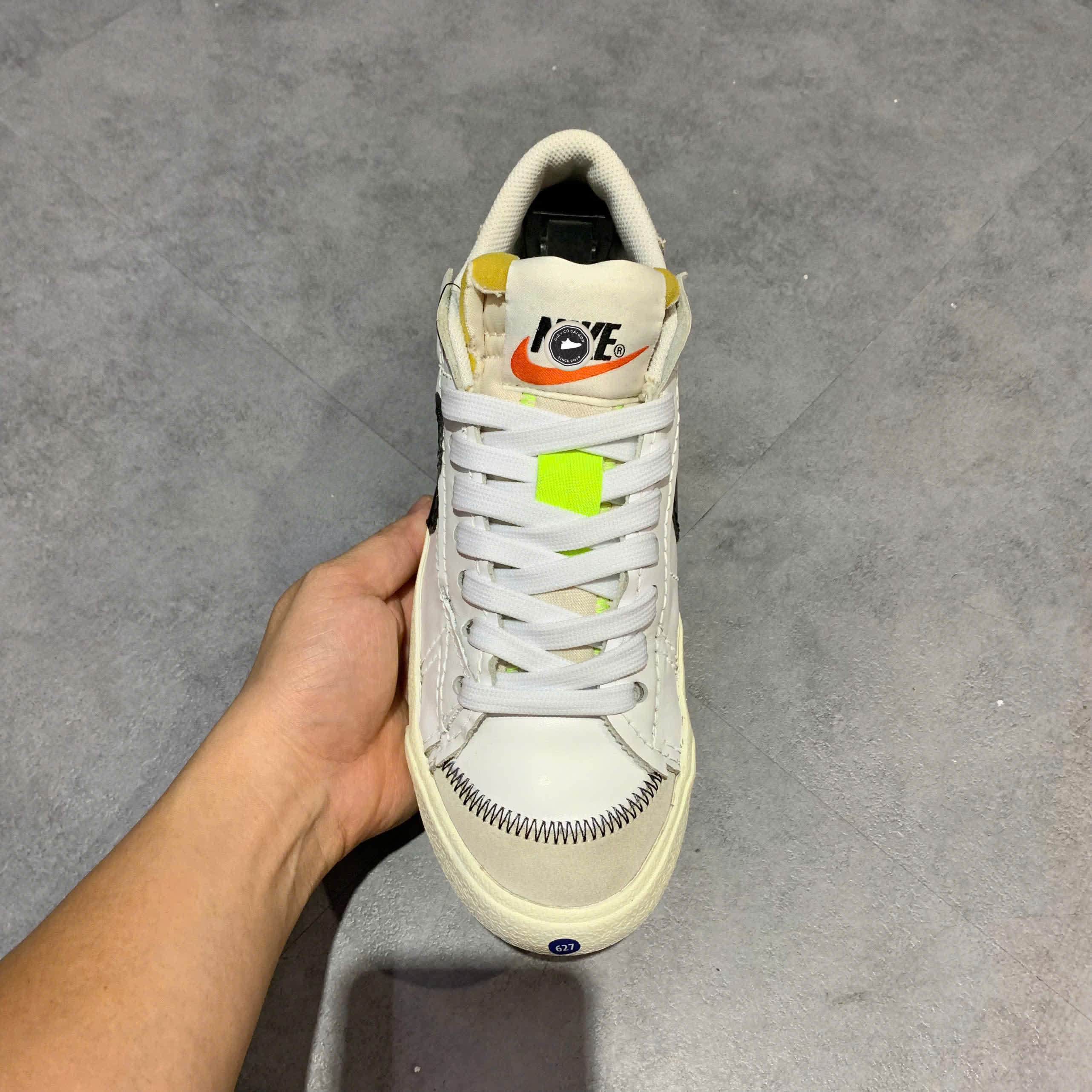 NIKE BLAZER LOW ’77 JUMBO WHITE BLACK SIZE 40.5 GIÀY 2HAND CHÍNH HÃNG