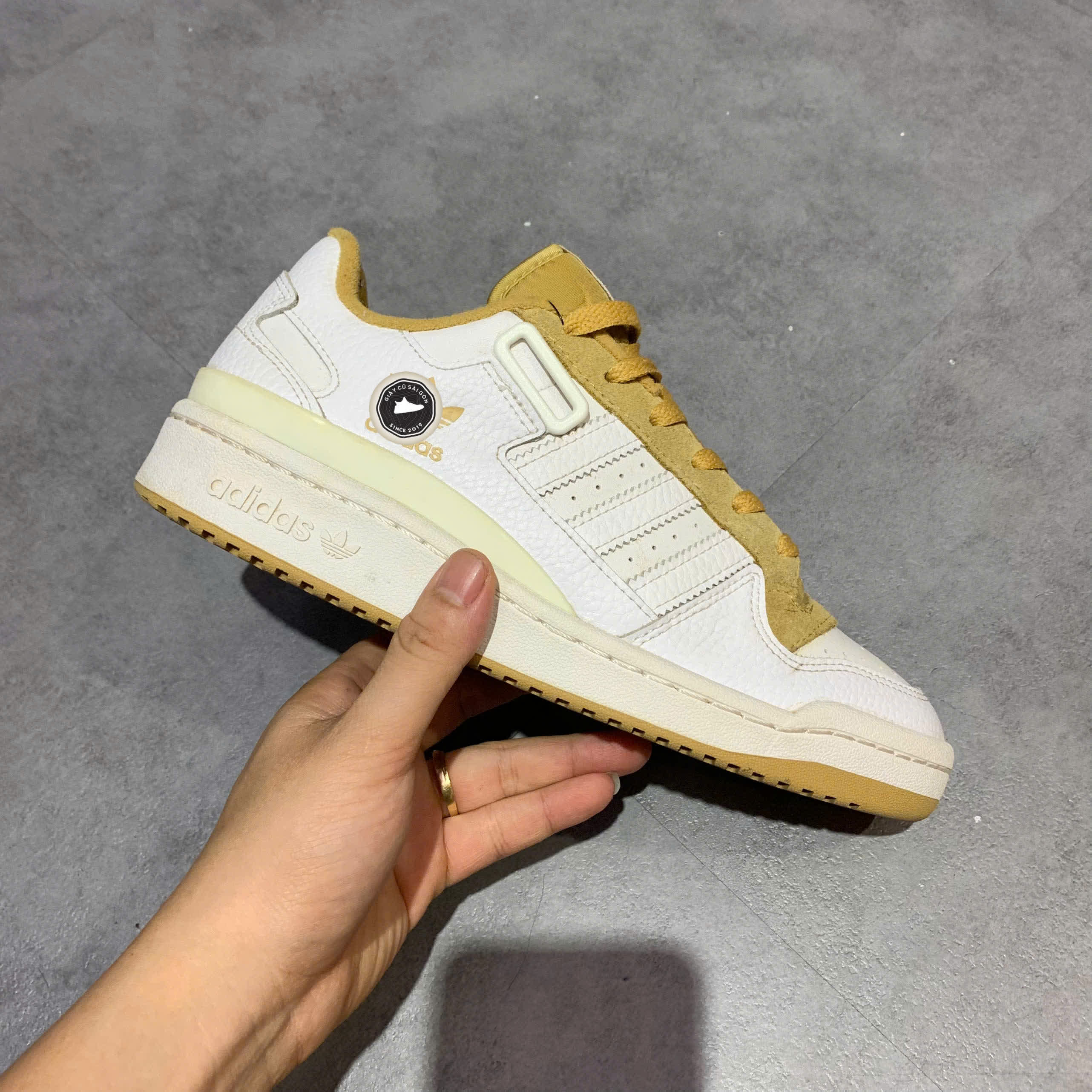 ADIDAS FORUM LOW WHITE BROWN GX9399 SIZE 40 GIÀY 2HAND CHÍNH HÃNG