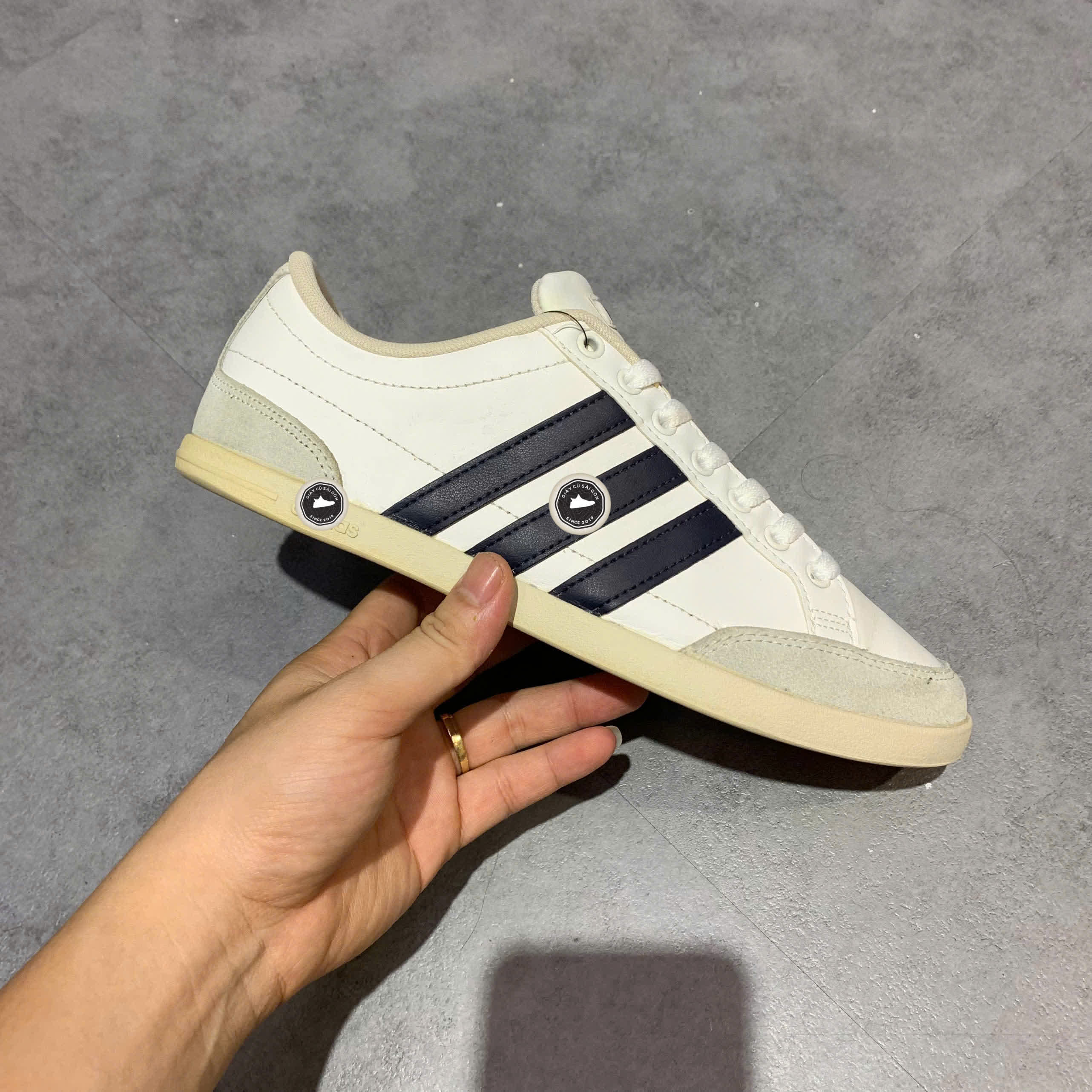 ADIDAS NEO CAFLAIRE 'WHITE DARK GREEN' EE7599 SIZE 40 2/3 GIÀY 2HAND CHÍNH HÃNG