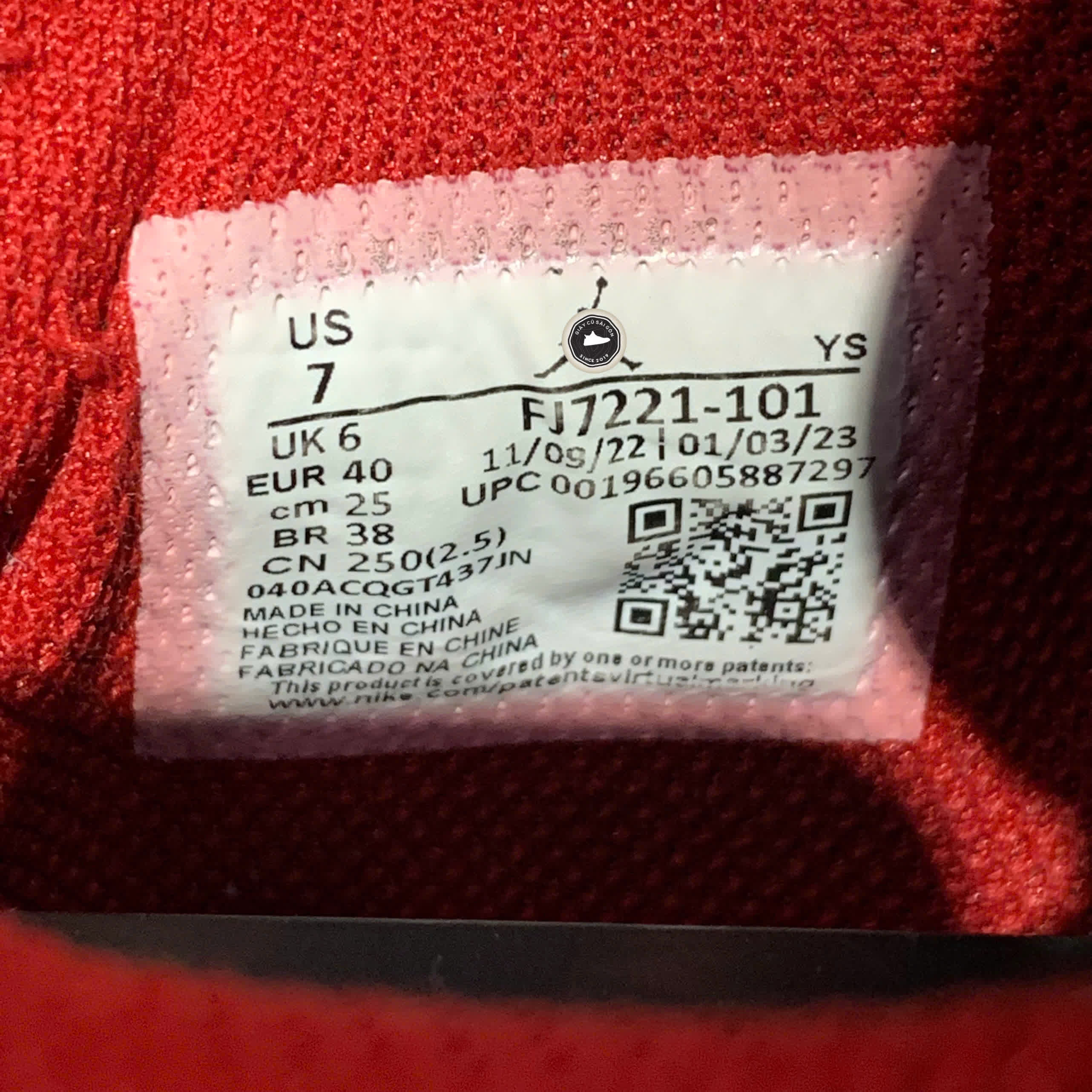 NIKE AIR JORDAN LEGACY 312 LOW '23' FJ7221-101 SIZE 40 GIÀY 2HAND CHÍNH HÃNG