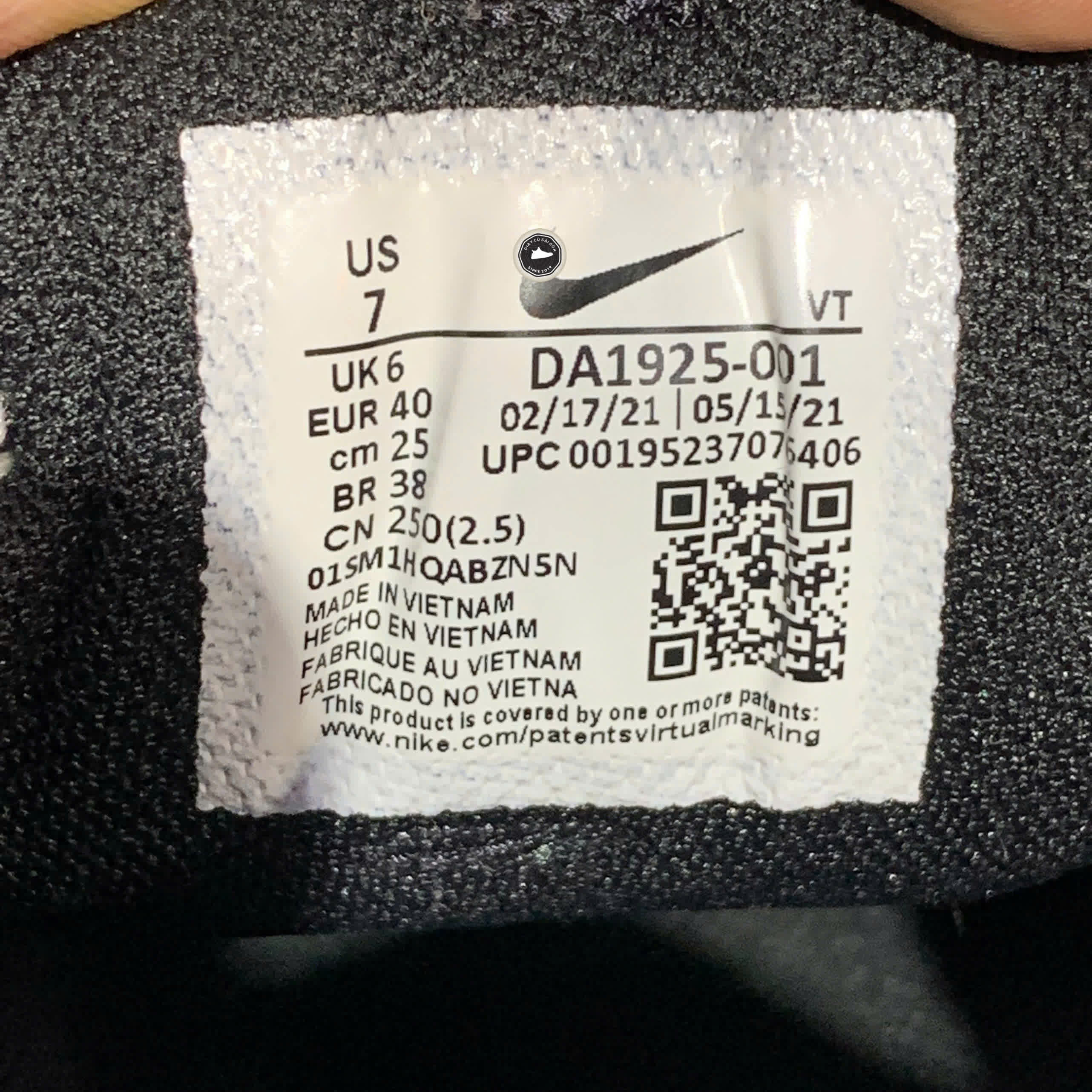 NIKE AIR MAX 2021 'BLACK IRON GREY' DA1925-001 SIZE 40 GIÀY 2HAND CHÍNH HÃNG