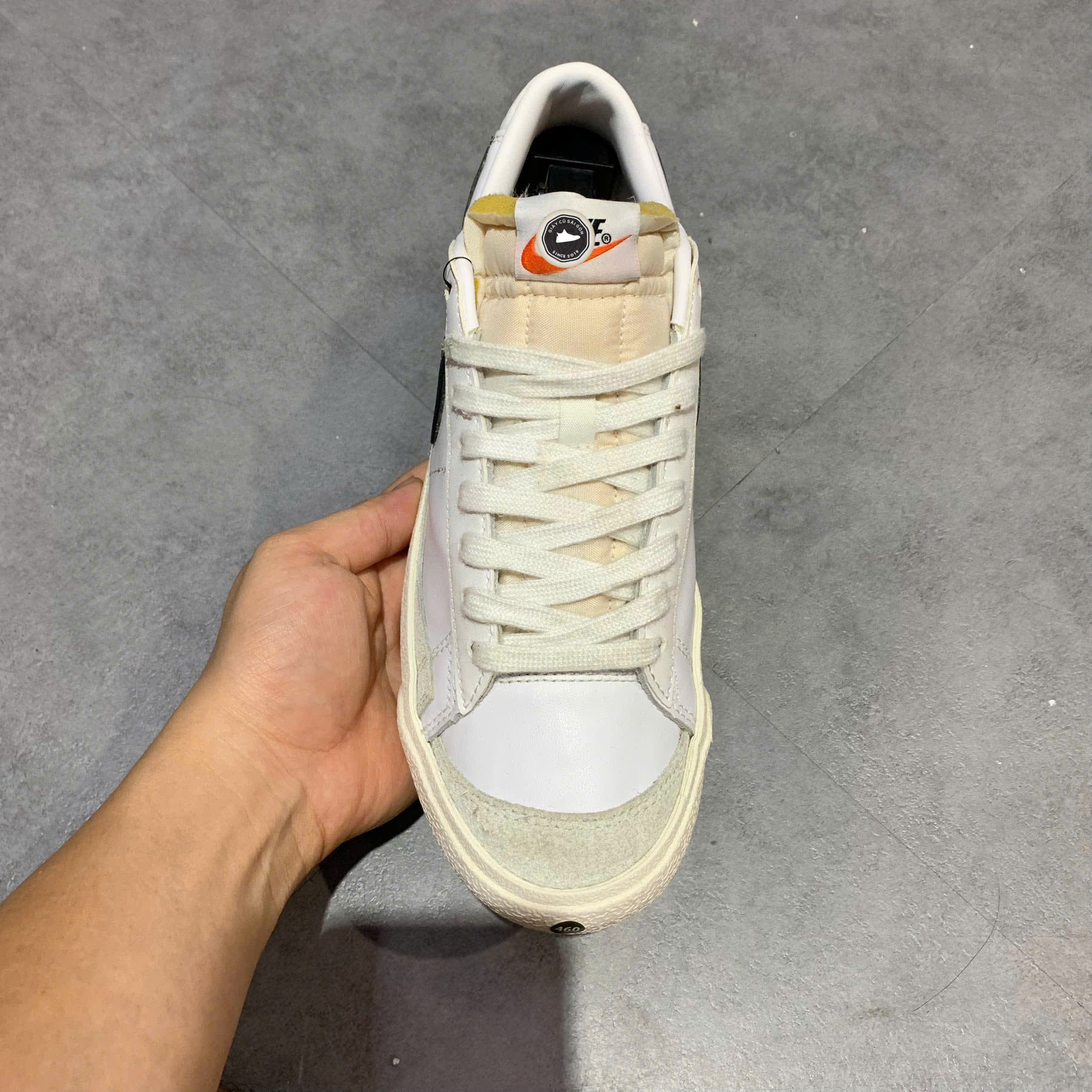 NIKE BLAZER LOW '77 VINTAGE WHITE BLACK DA6364-101 SIZE 40 GIÀY 2HAND CHÍNH HÃNG