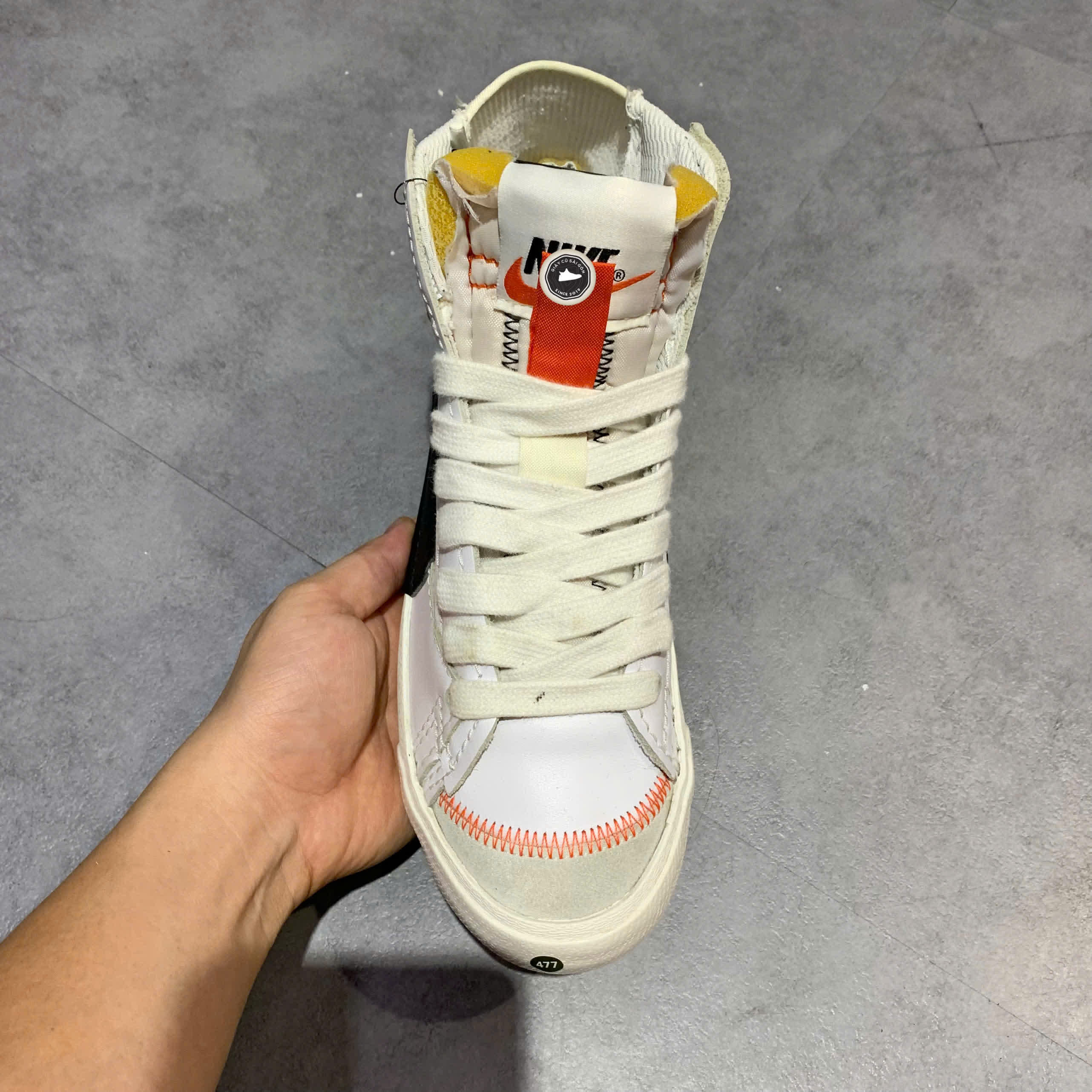 NIKE BLAZER MID '77 JUMBO WHITE BLACK DD3111-100 SIZE 40 GIÀY 2HAND CHÍNH HÃNG