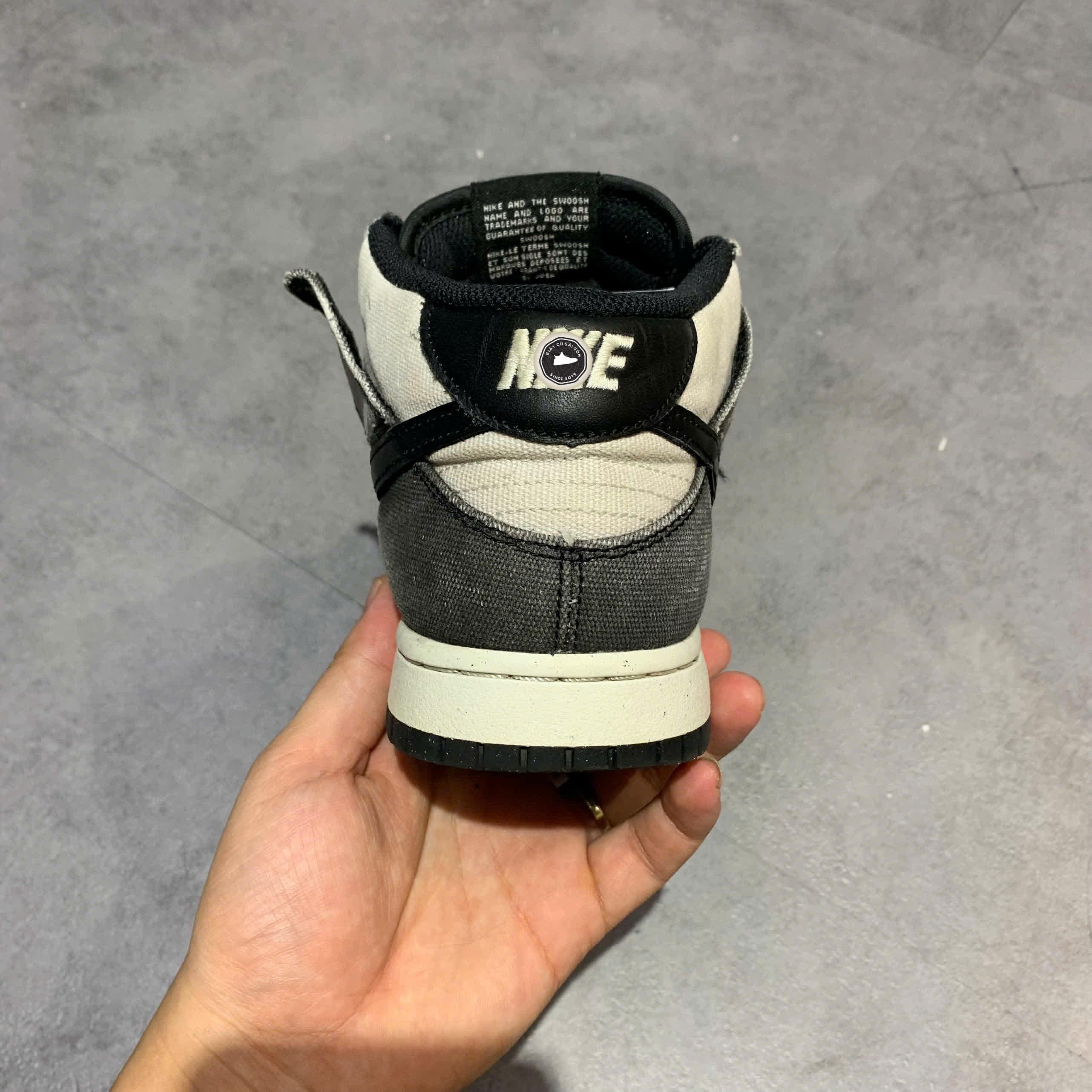 NIKE DUNK MID 'CANVAS PANDA' DV0830-102 SIZE 40.5 GIÀY 2HAND CHÍNH HÃNG