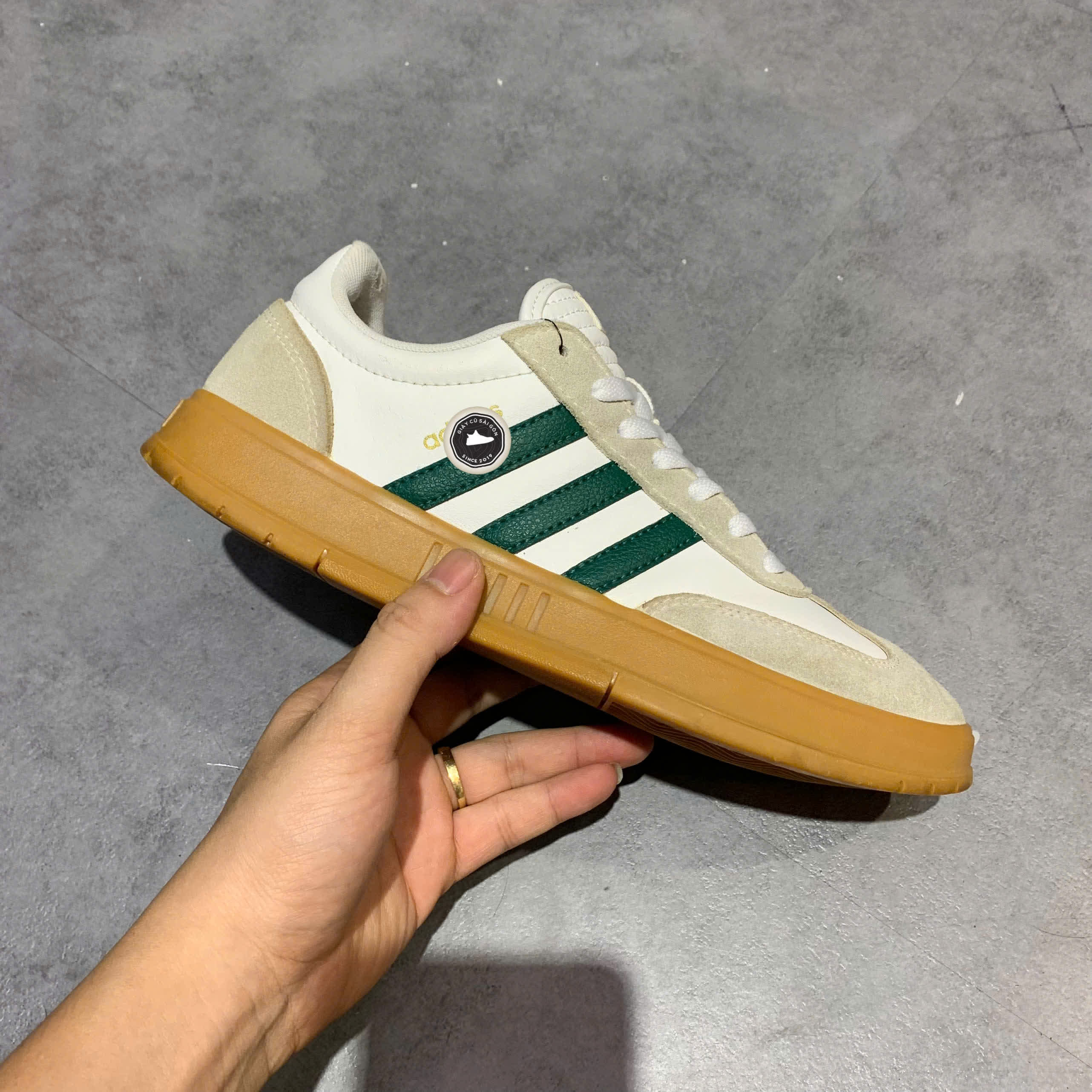 ADIDAS GRADAS 'WHITE SUB GREEN GUM' FW7208 SIZE 40 2/3 GIÀY 2HAND CHÍNH HÃNG