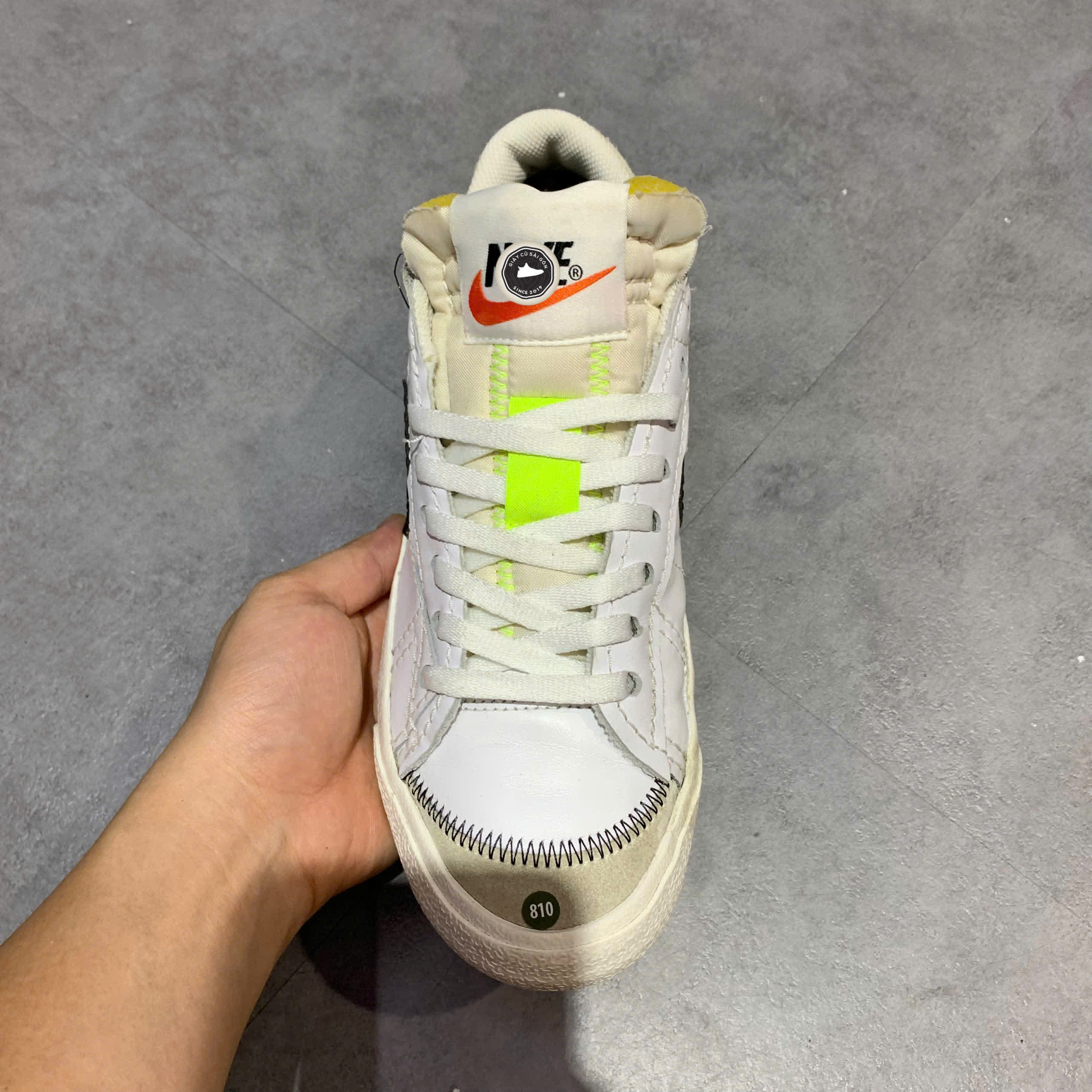NIKE BLAZER LOW '77 JUMBO 'WHITE BLACK' DN2158-101 SIZE 40.5 GIÀY 2HAND