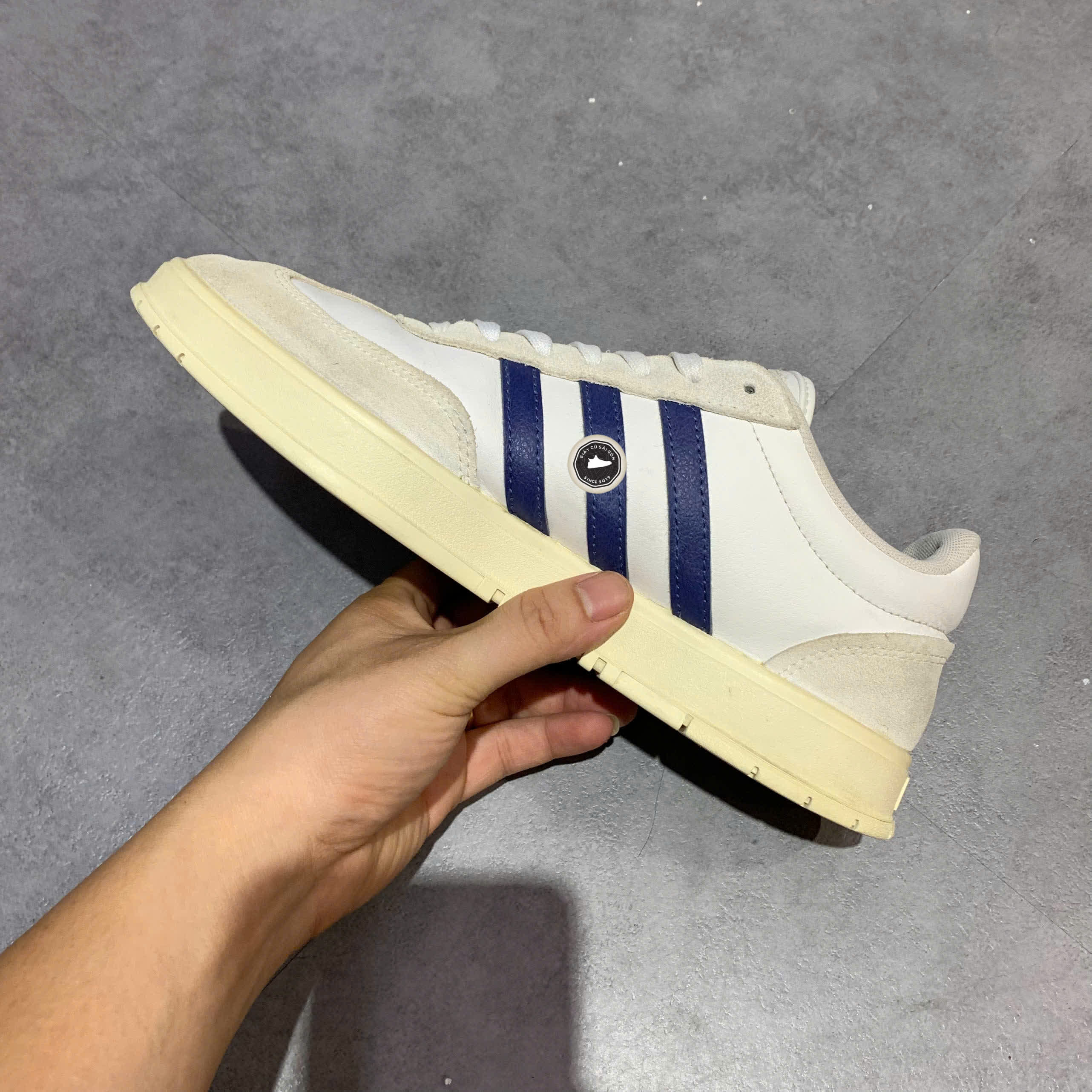ADIDAS NEO GRADAS 'WHITE CREAM BLUE' FX9303 SIZE 41 1/3 – GIÀY 2HAND CHÍNH HÃNG