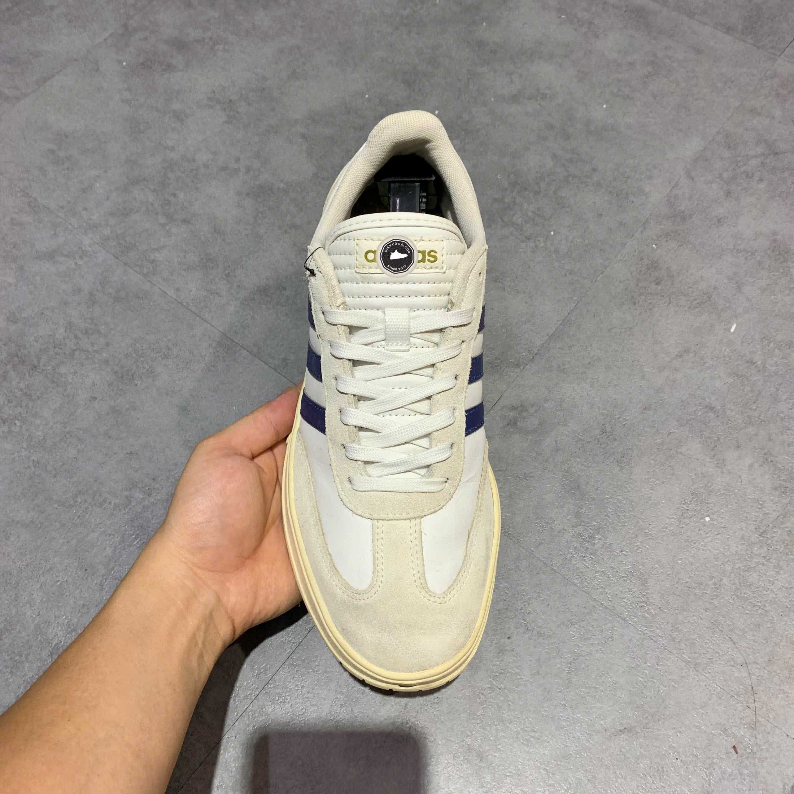 ADIDAS NEO GRADAS 'WHITE CREAM BLUE' FX9303 SIZE 41 1/3 – GIÀY 2HAND CHÍNH HÃNG