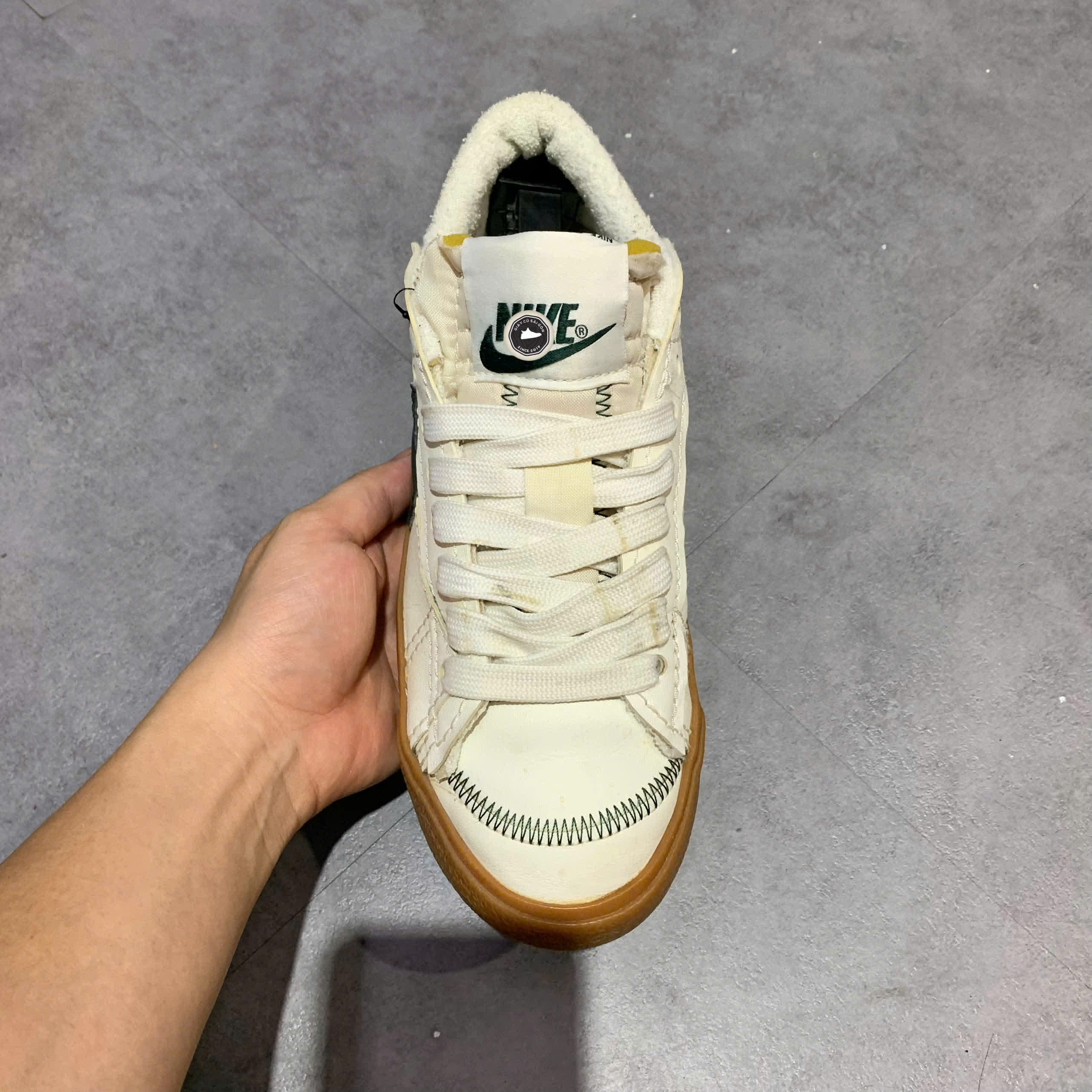 NIKE BLAZER LOW '77 JUMBO SAIL PRO GREEN GUM DR9865-101 SIZE 41 GIÀY 2HAND