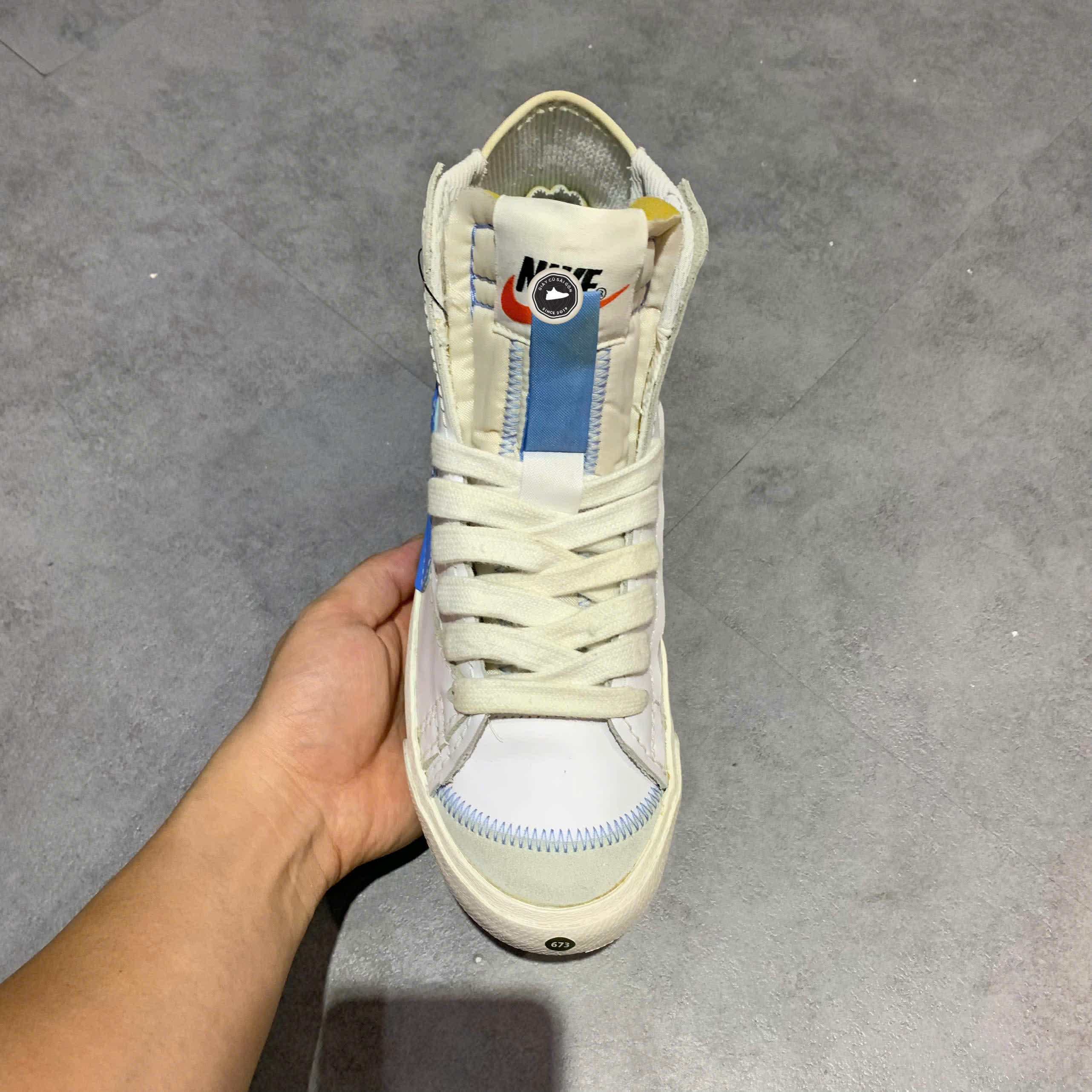 NIKE BLAZER MID '77 JUMBO WHITE UNIVERSITY BLUE DD3111-103 SIZE 41 GIÀY 2HAND