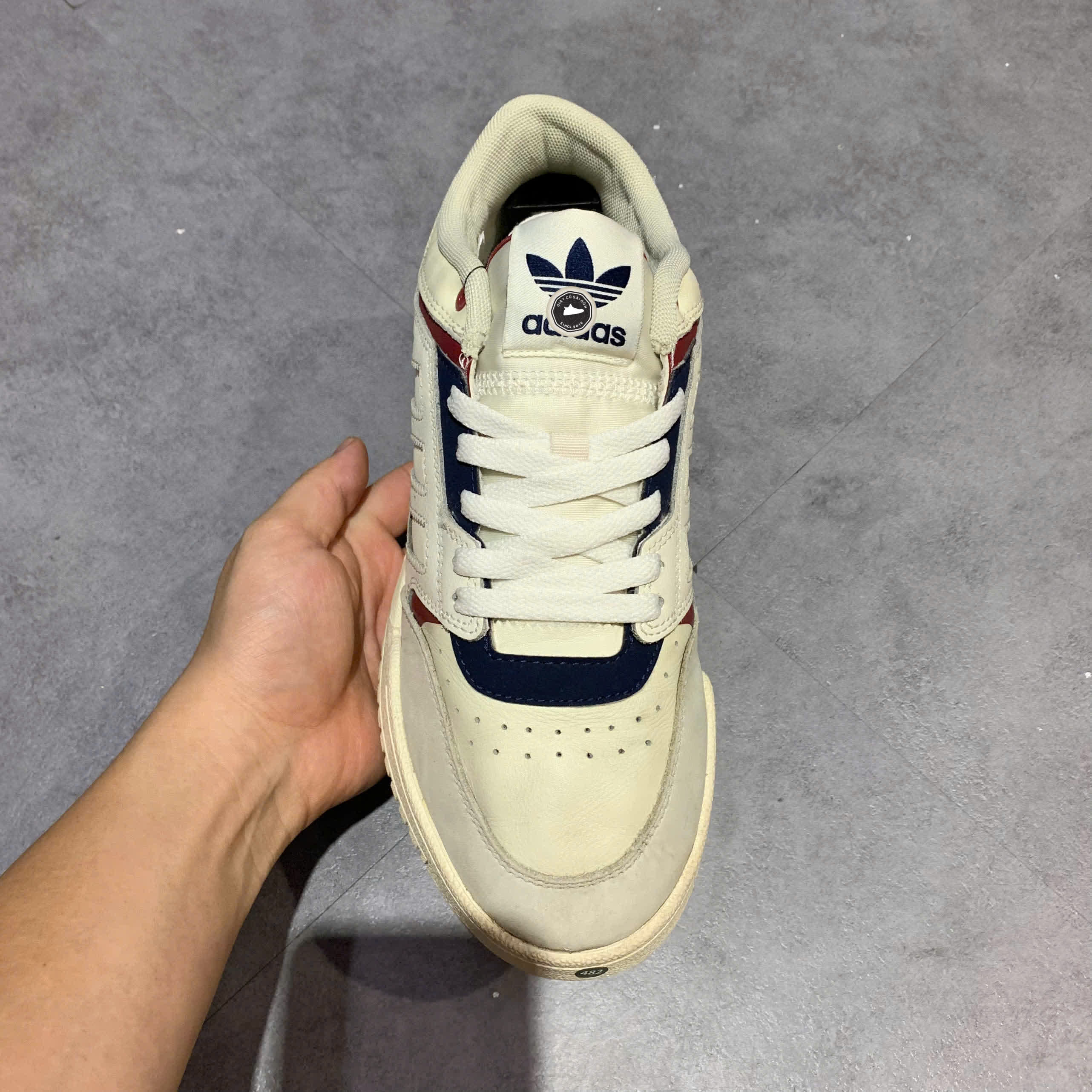 ADIDAS ORIGINALS DROP STEP LOW ‘CREAM YELLOW WHITE LIGHT GREY BLACK RED’ GW9728 SIZE 41 1/3 GIÀY 2HAND CHÍNH HÃNG