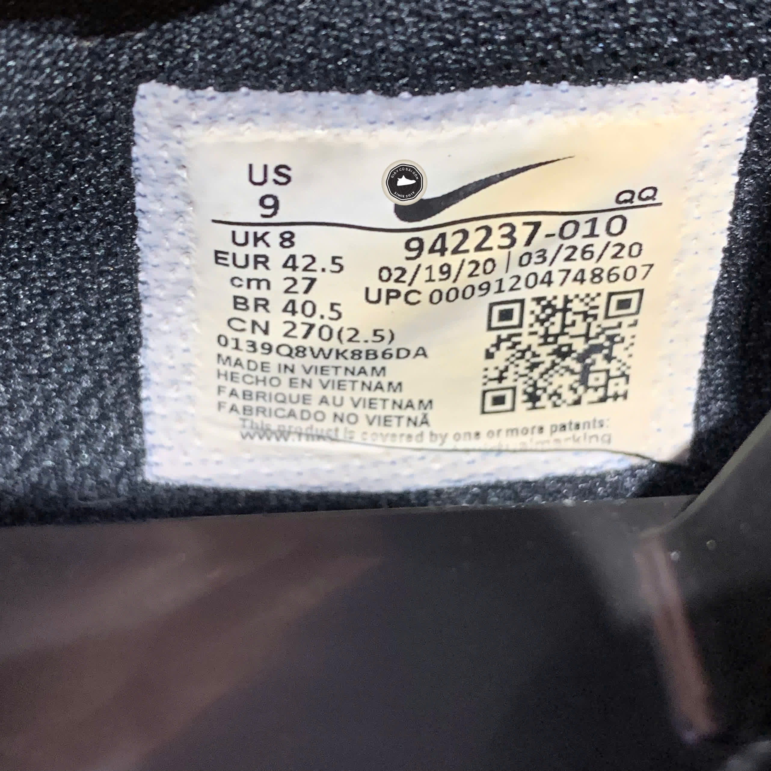 NIKE DELTA FORCE VULC SB BLACK 942237 010 – SIZE 42.5 GIÀY 2HAND CHÍNH HÃNG PVN19389