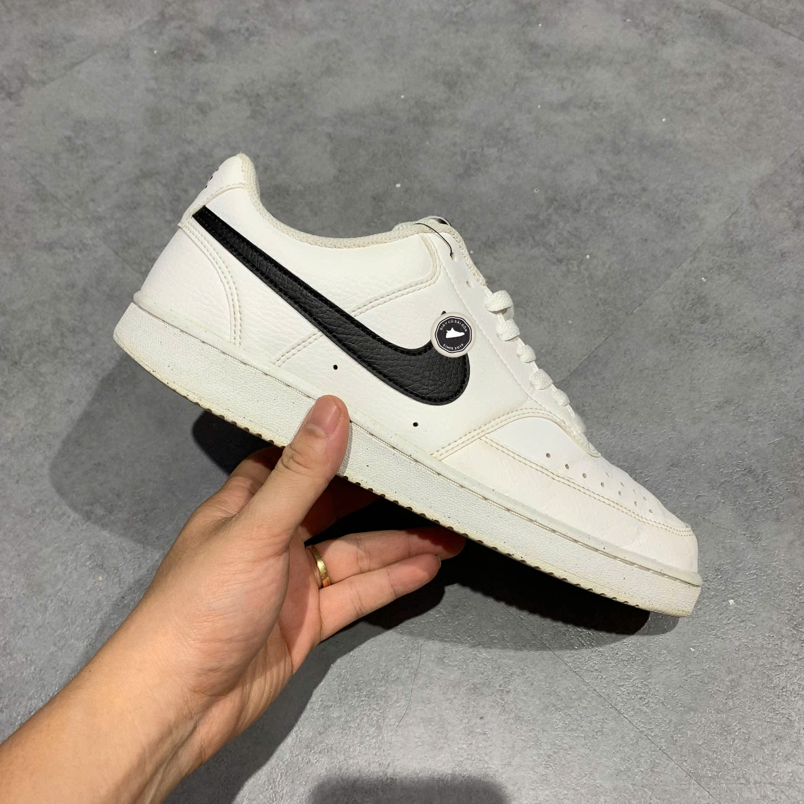 NIKE COURT VISION LOW NEXT NATURE WHITE WHITE BLACK DH2987 101 – GIÀY 2HAND CHÍNH HÃNG PVN19195