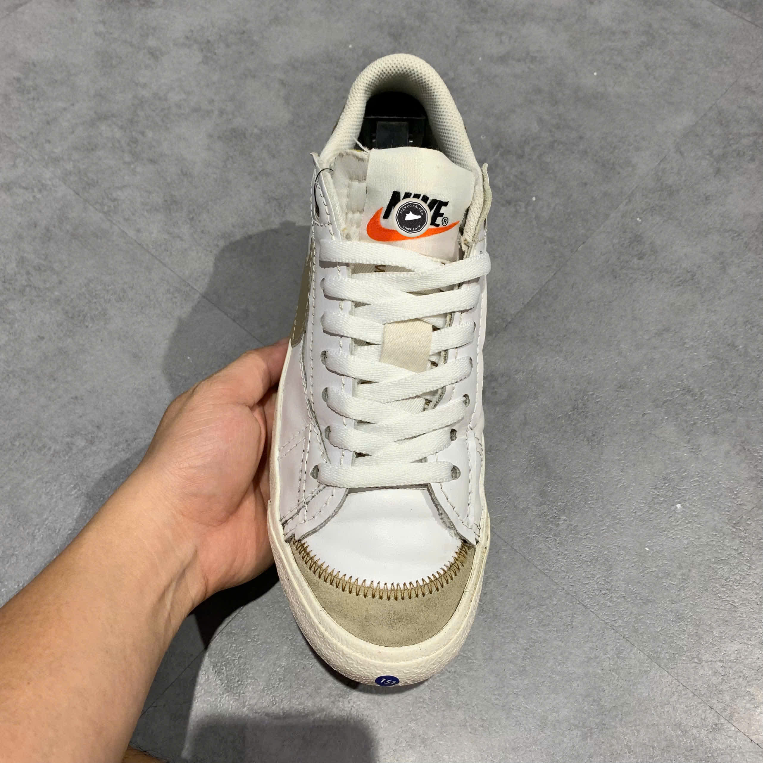 NIKE BLAZER LOW ’77 JUMBO WHITE KHAKI – DZ2772‑121 SIZE 42.5 – GIÀY 2HAND CHÍNH HÃNG