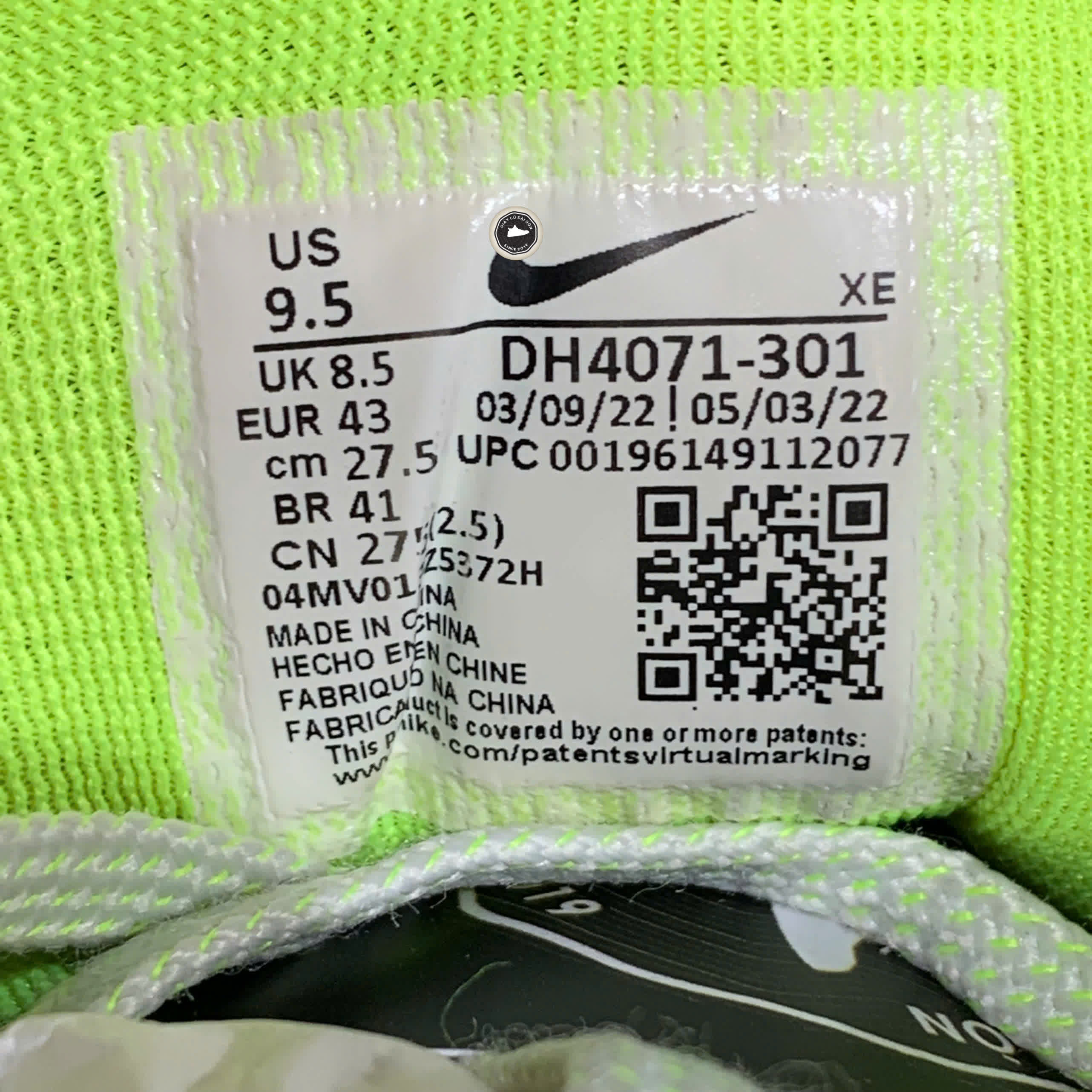 NIKE AIR ZOOM PEGASUS 39 BARELY GREEN – DH4071-301 – SIZE 43 – GIÀY 2HAND