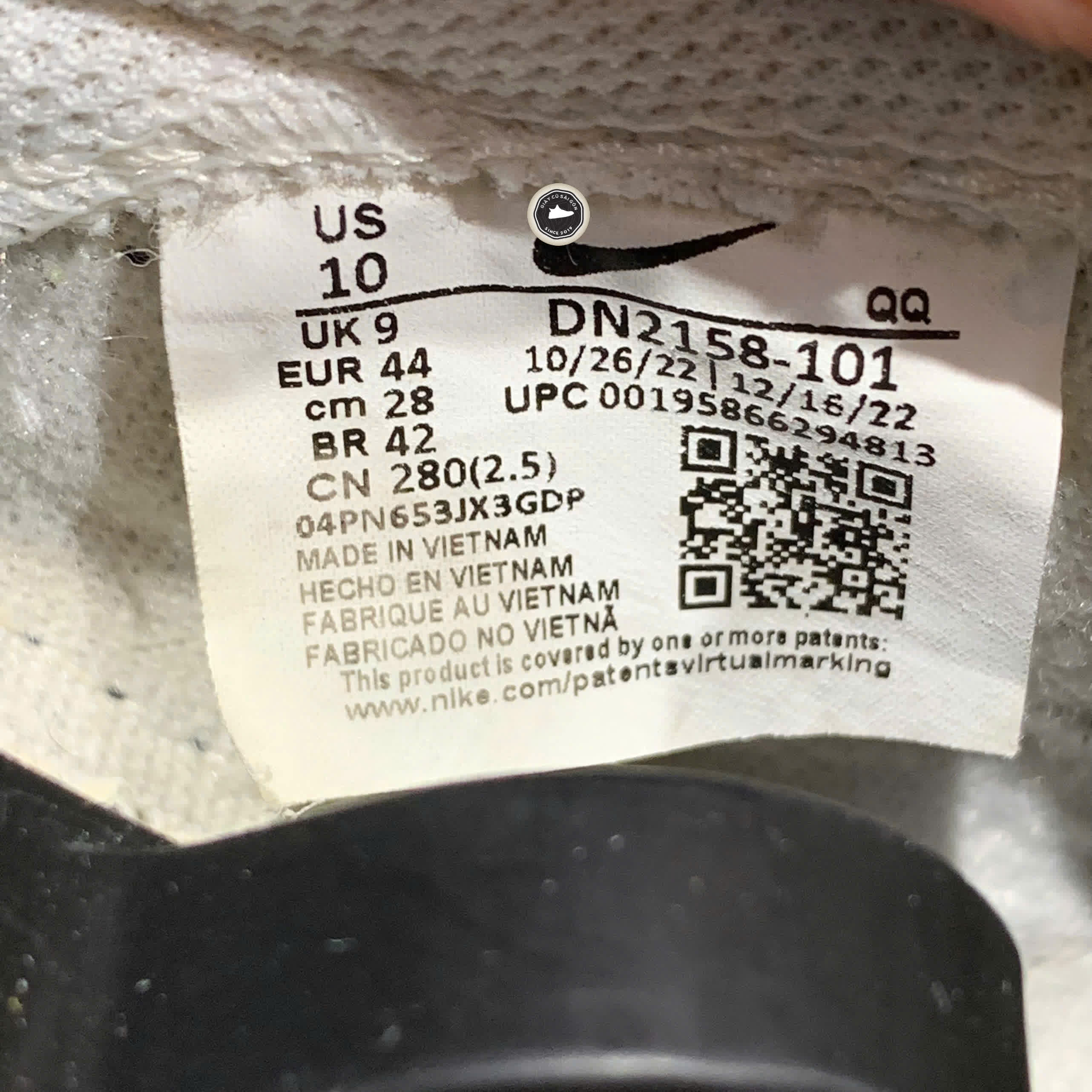 NIKE BLAZER LOW ’77 JUMBO WHITE/WHITE/SAIL/BLACK – SIZE 44 – GIÀY 2HAND