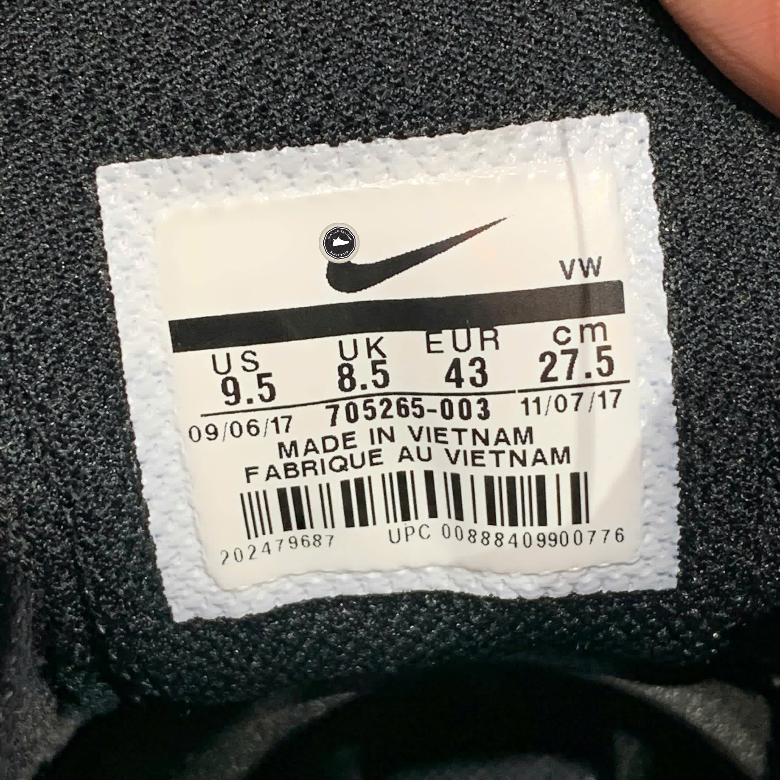 NIKE SB CHECK ‘BLACK/GUM DARK BROWN’ 705265‑003 – SIZE 43 – GIÀY 2HAND