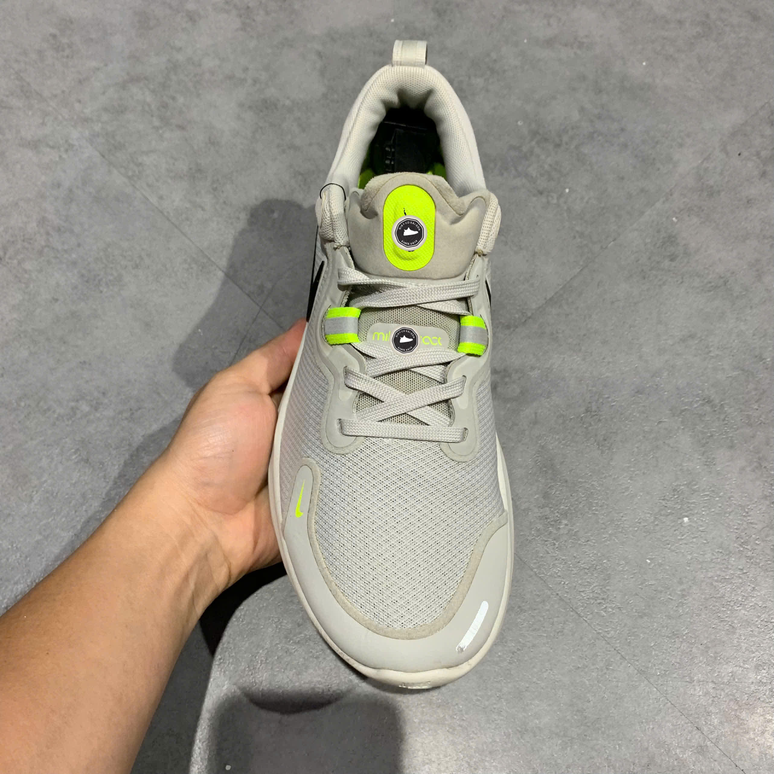 NIKE REACT MILER 'GREY FOG VOLT' CW1777‑005 GIÀY 2HAND CHÍNH HÃNG [PVN19390]