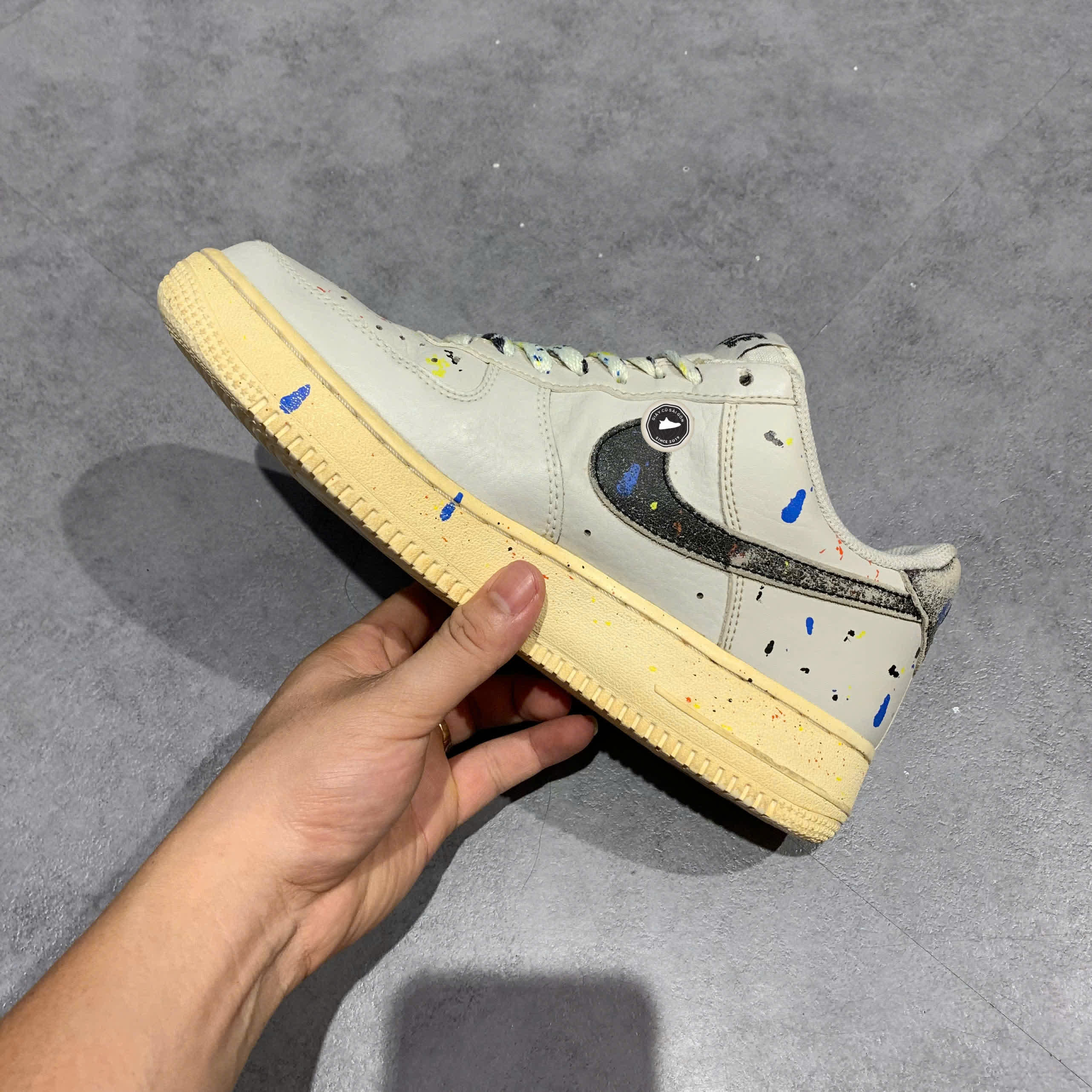 NIKE AIR FORCE 1 LOW PAINT SPLATTER CZ0339 001 GIÀY 2HAND CHÍNH HÃNG [PVN19390]