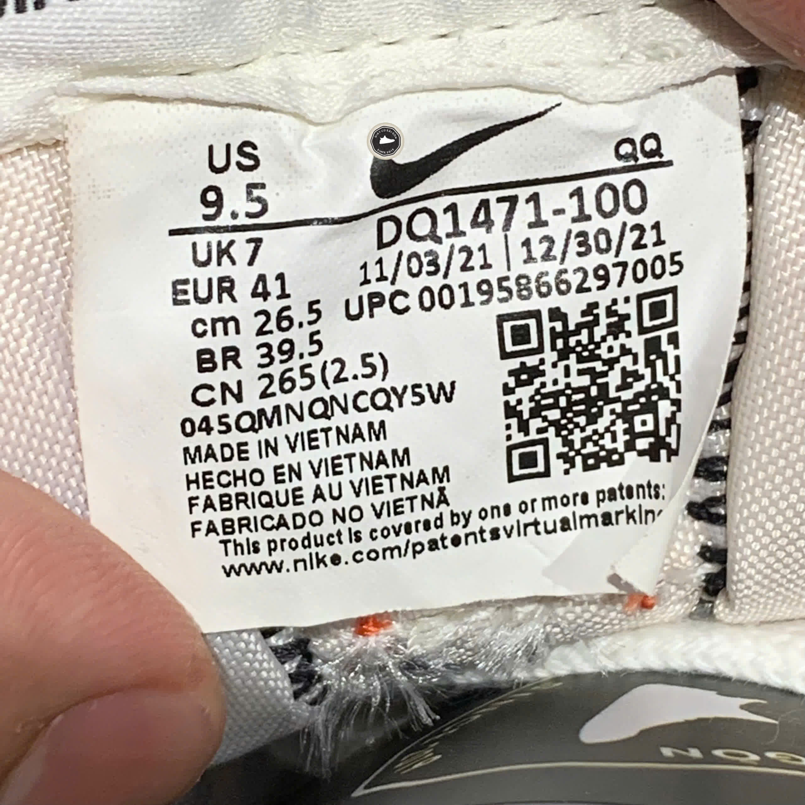 NIKE BLAZER MID ’77 JUMBO WHITE BLACK SAIL – DQ1471 100 – GIÀY 2HAND CHÍNH HÃNG [PVN19167]