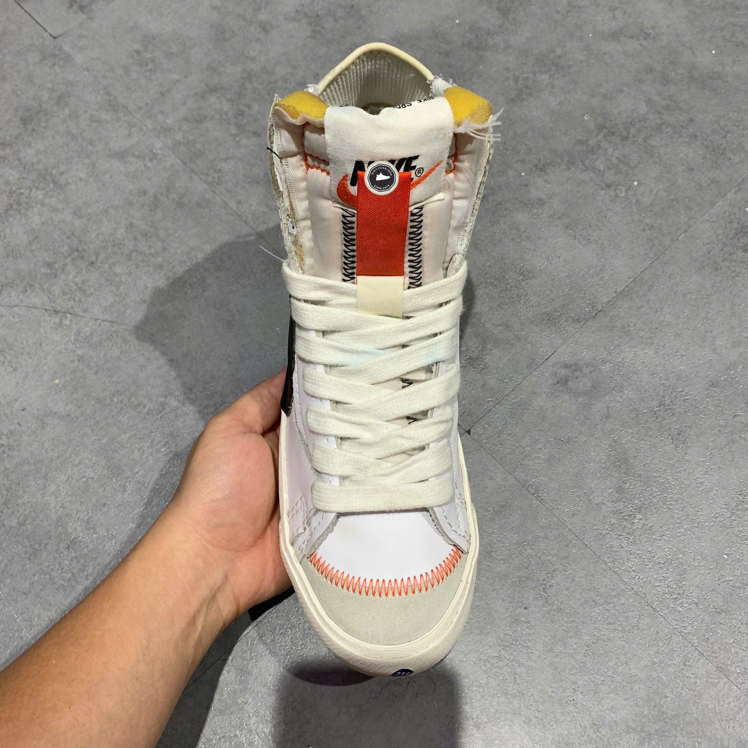 NIKE BLAZER MID ’77 JUMBO WHITE BLACK SAIL – DQ1471 100 – GIÀY 2HAND CHÍNH HÃNG [PVN19167]