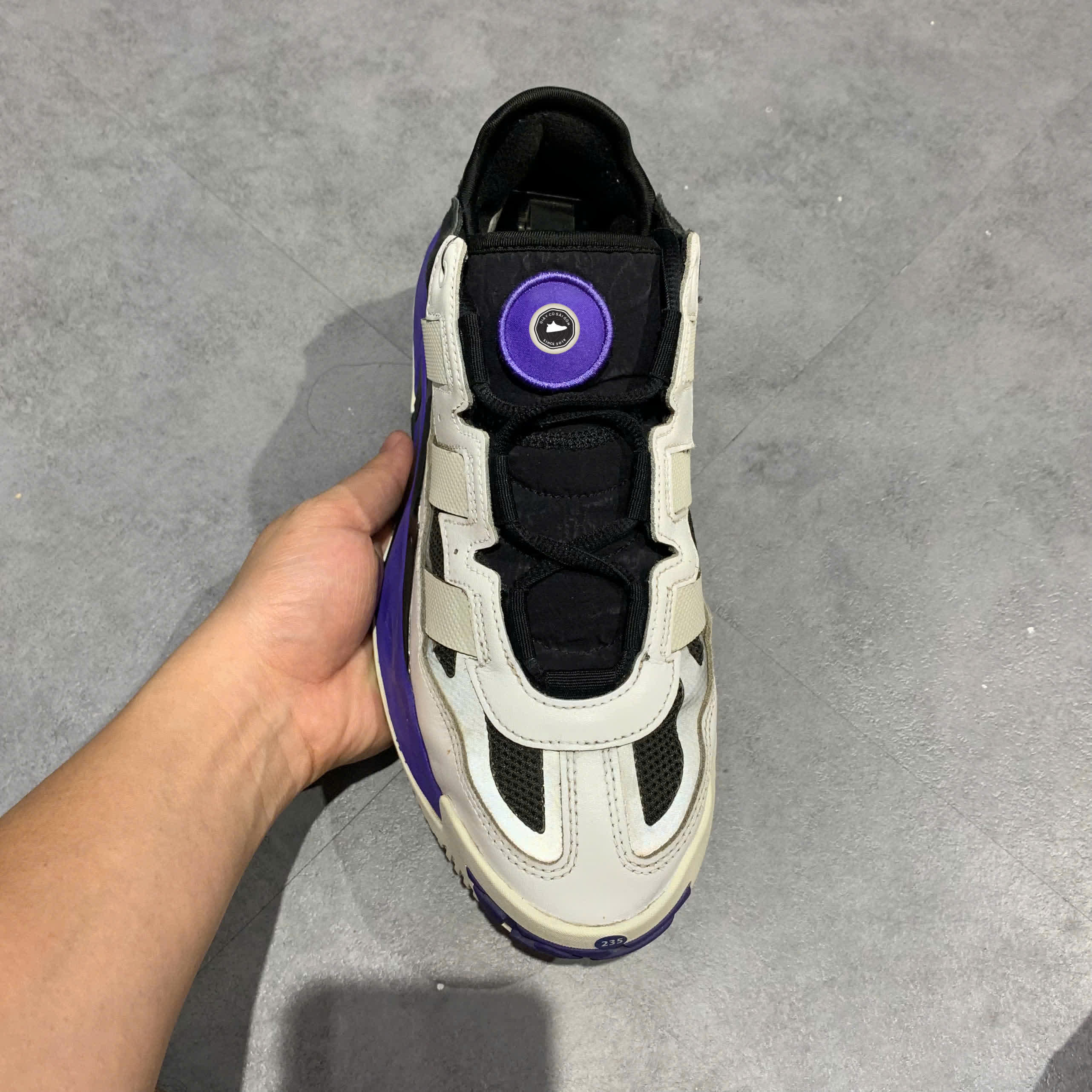 ADIDAS NITEBALL 'WHITE/BLACK/PURPLE' – FX0361 – SIZE 41 1/3 GIÀY 2HAND CHÍNH HÃNG [PVN19348]