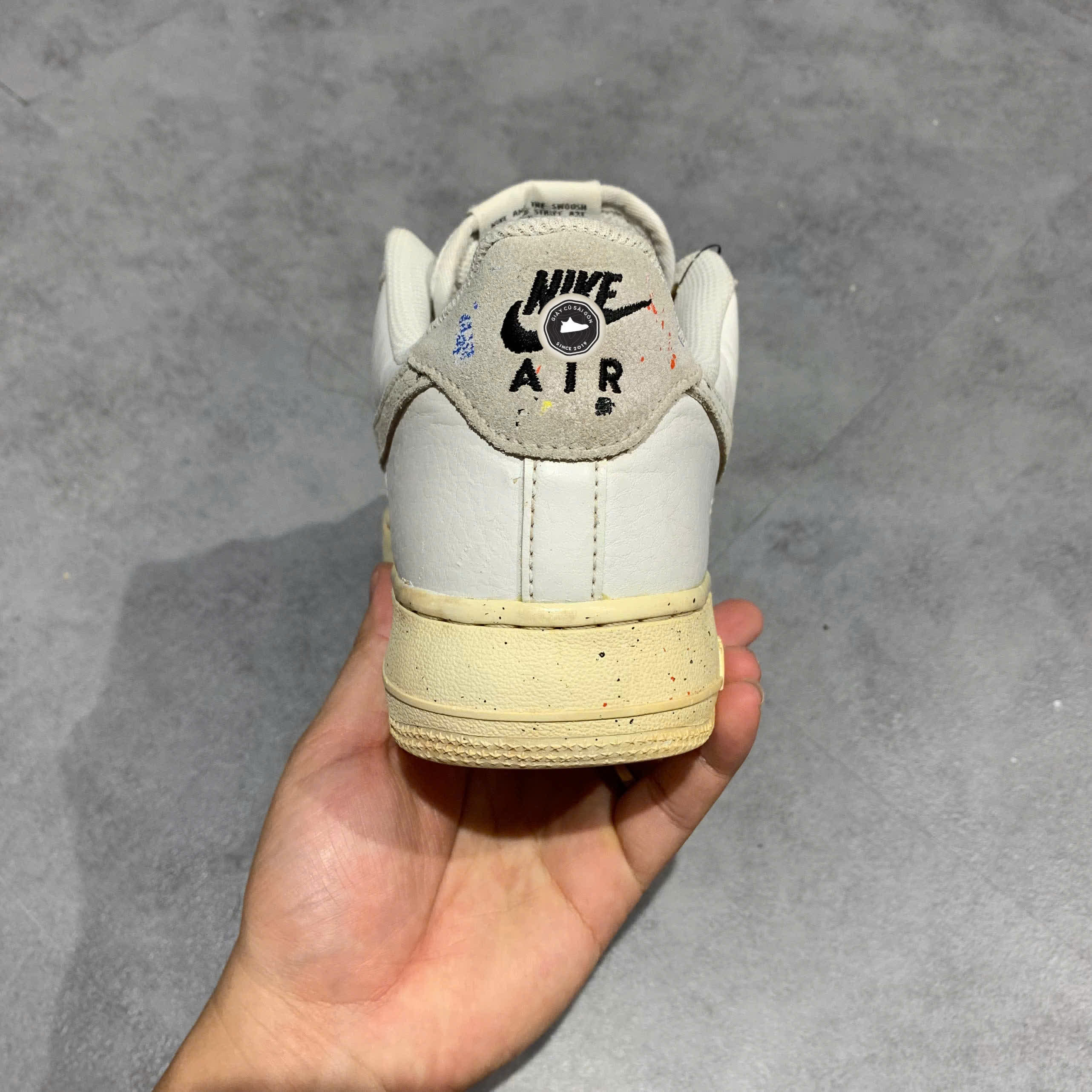 NIKE AIR FORCE 1 ‘07 LV8 PAINT SPLATTER – CZ0339‑100 – GIÀY 2HAND CHÍNH HÃNG [PVN19431]