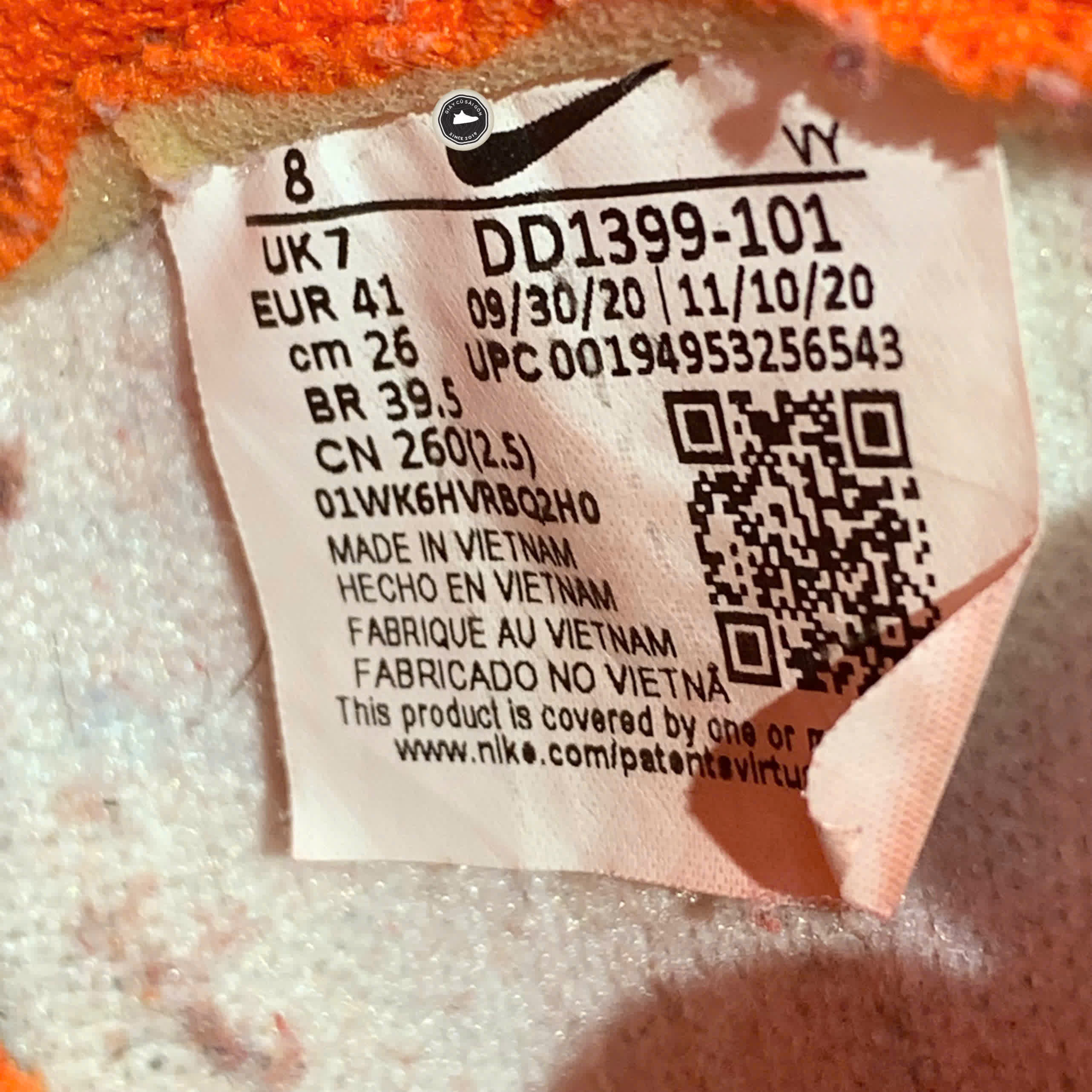 NIKE DUNK HIGH SYRACUSE – DD1399 101 SIZE 41 – GIÀY 2HAND CHÍNH HÃNG