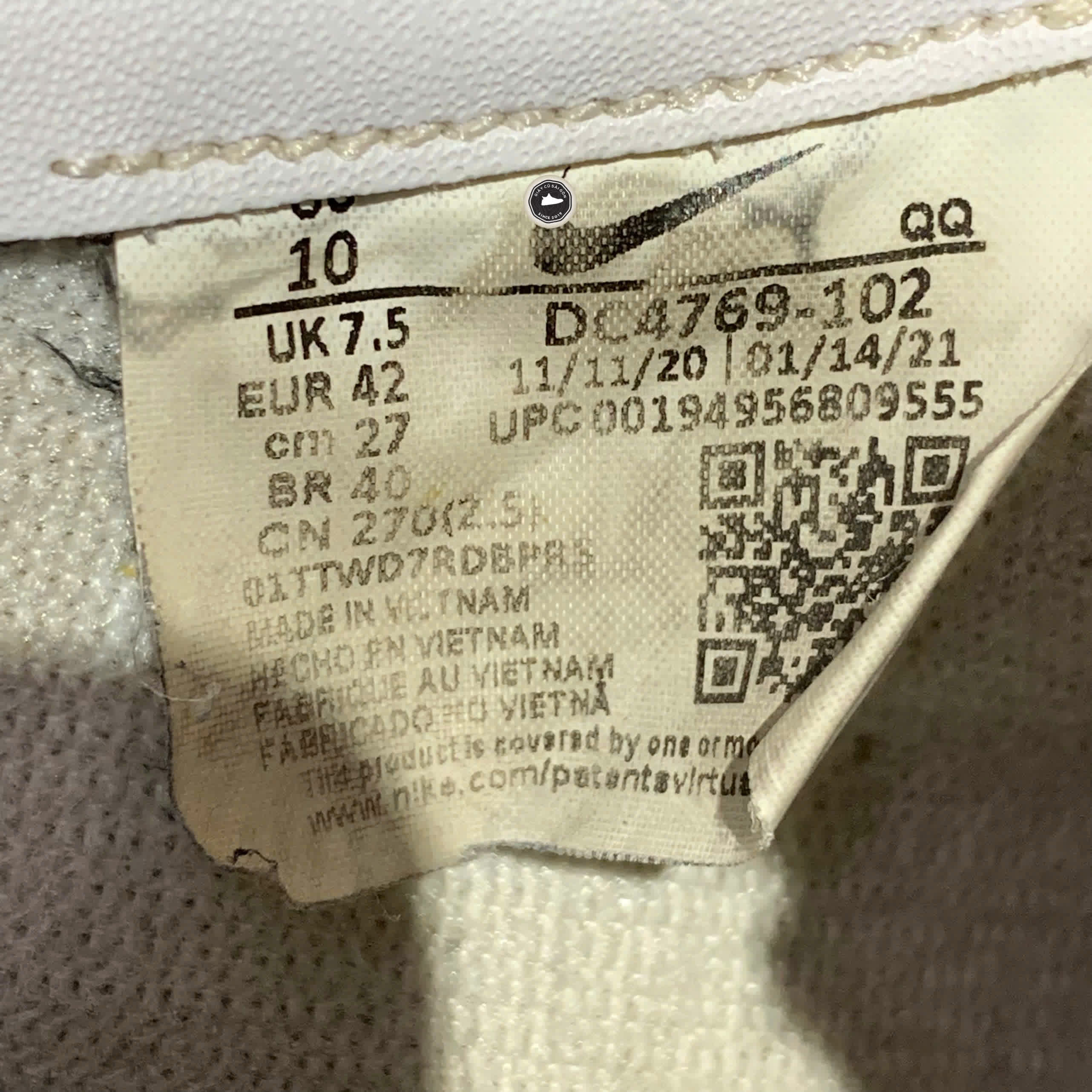NIKE BLAZER LOW ’77 WHITE BLACK – DC4769 102 – GIÀY 2HAND CHÍNH HÃNG [PVN19470]