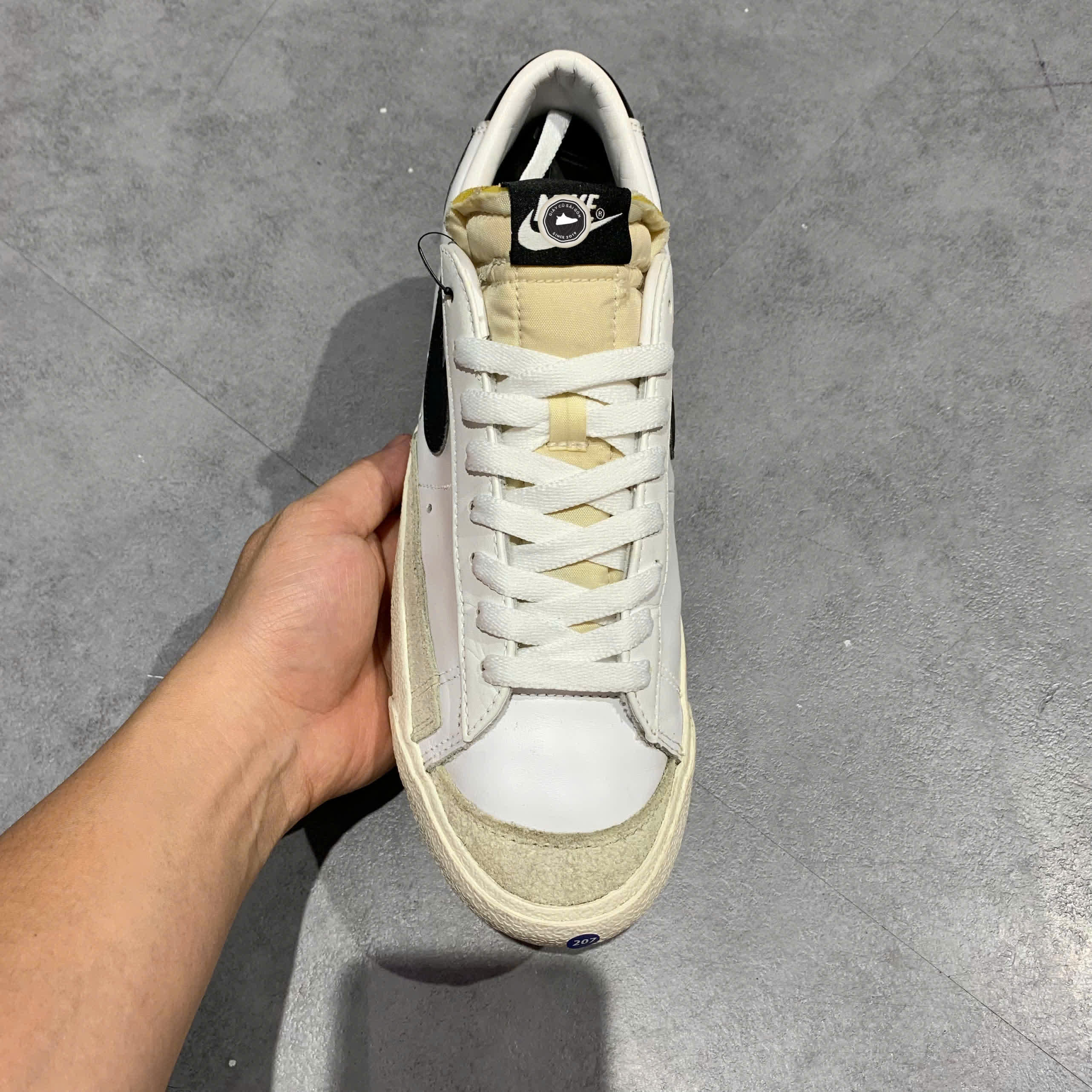 NIKE BLAZER LOW ’77 WHITE BLACK – DC4769 102 – GIÀY 2HAND CHÍNH HÃNG [PVN19470]