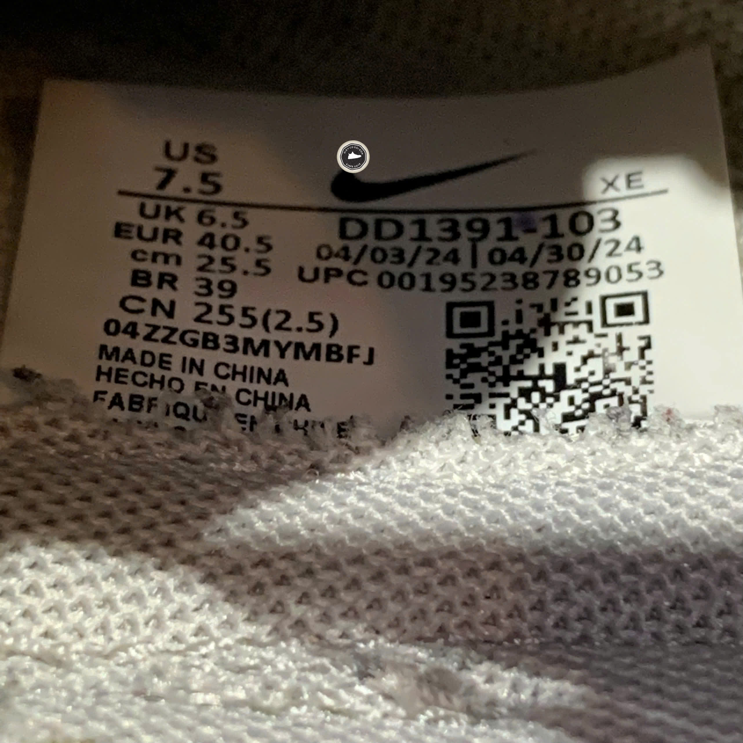 NIKE DUNK LOW GREY FOG – DD1391 103 SIZE 40.5 – GIÀY 2HAND CHÍNH HÃNG
