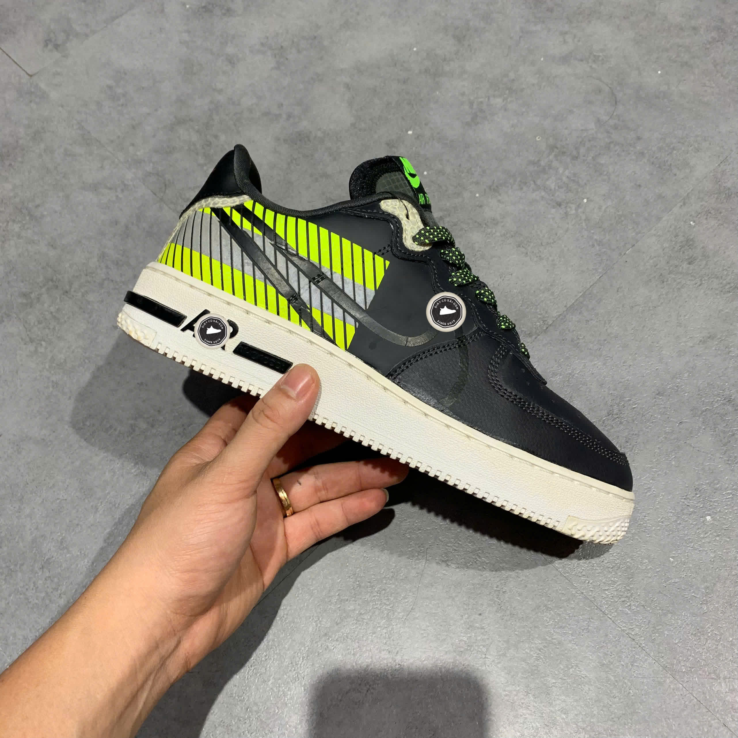 NIKE 3M × AIR FORCE 1 REACT LX “ANTHRACITE VOLT” – CT3316 003 SIZE 40 – GIÀY 2HAND CHÍNH HÃNG