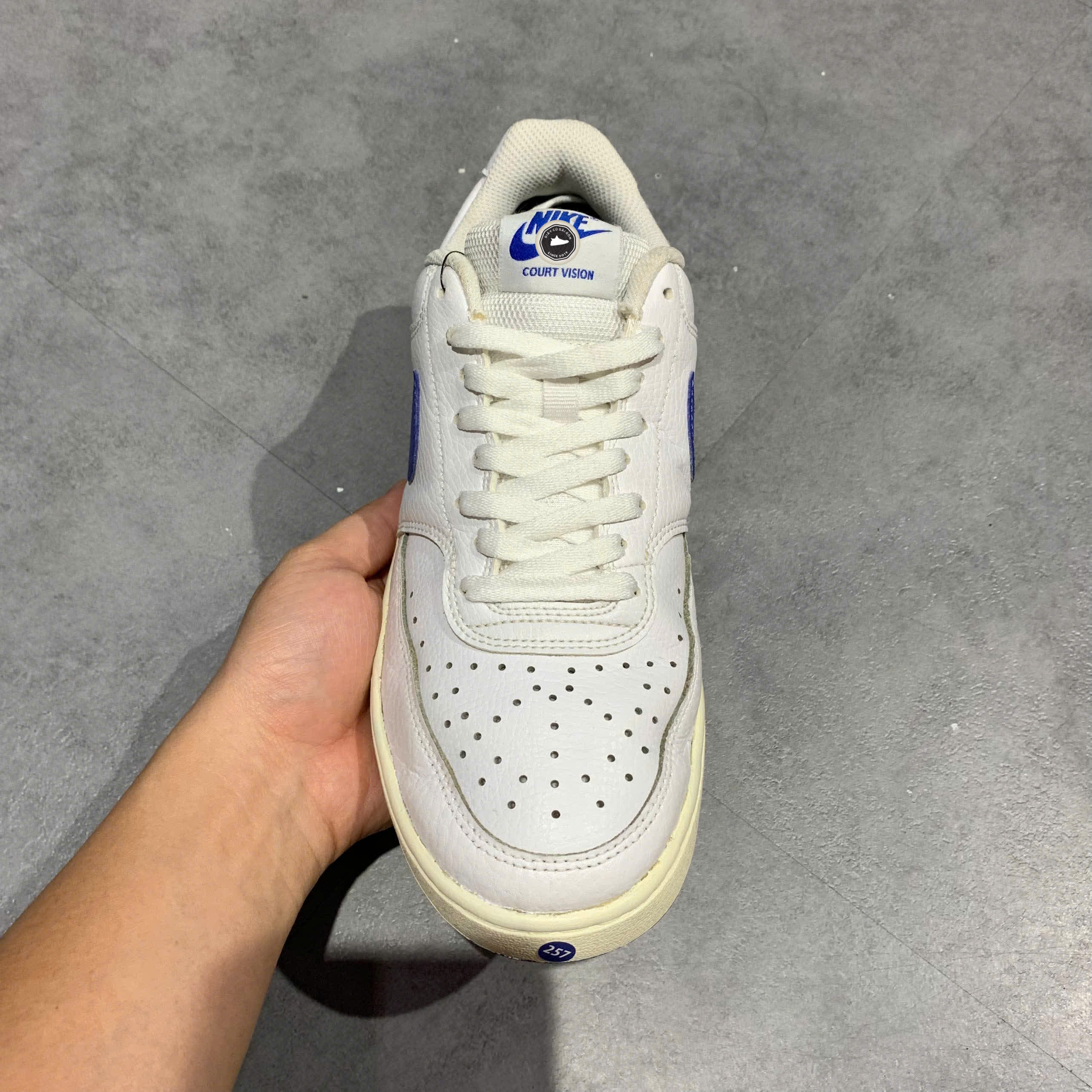 NIKE COURT VISION LOW ‘WHITE GAME ROYAL’ – CD5463 103 SIZE 40.5 – GIÀY 2HAND CHÍNH HÃNG